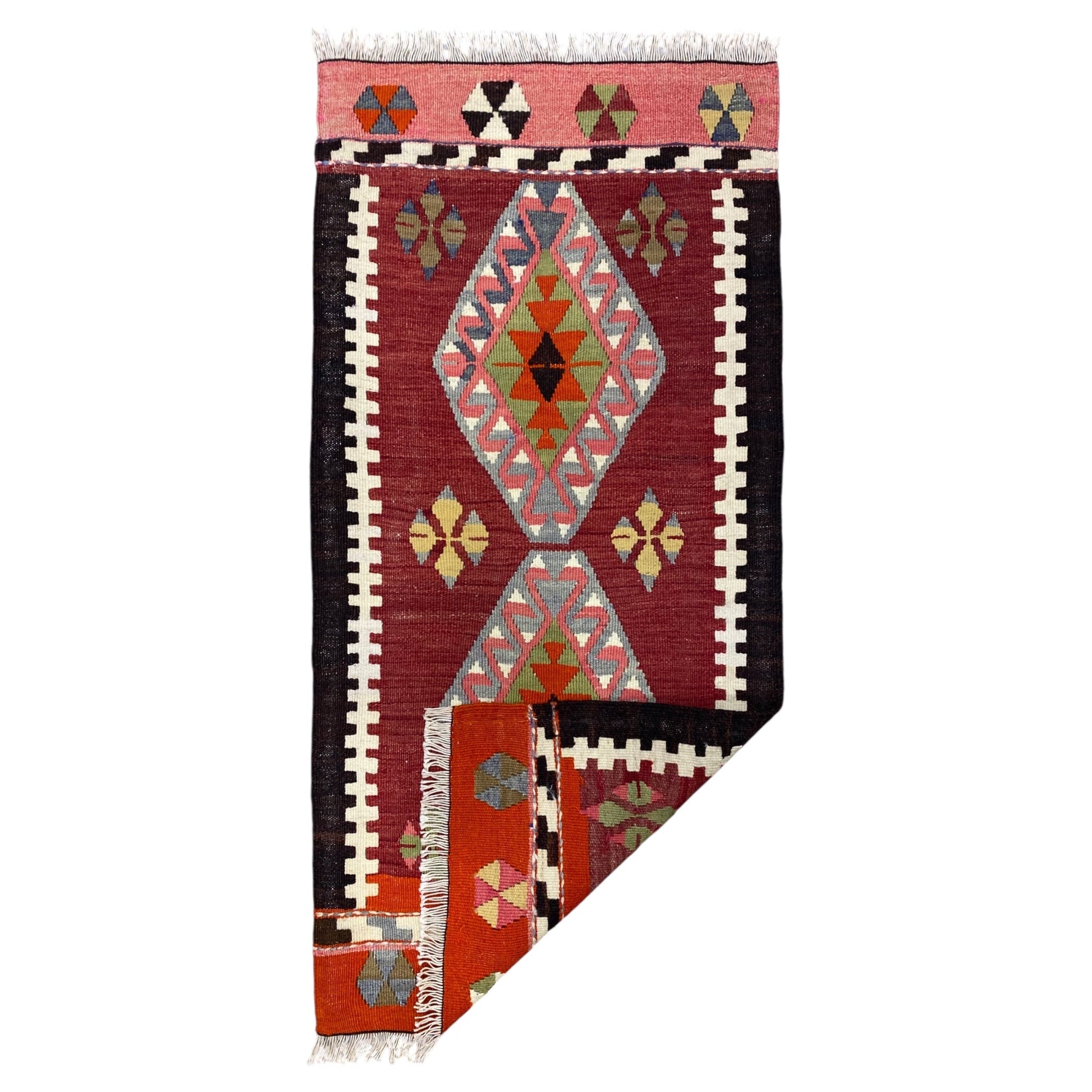 Vintage Small Turkish Corum / Yozgat Kelim Rug - Kilim Art Gallery