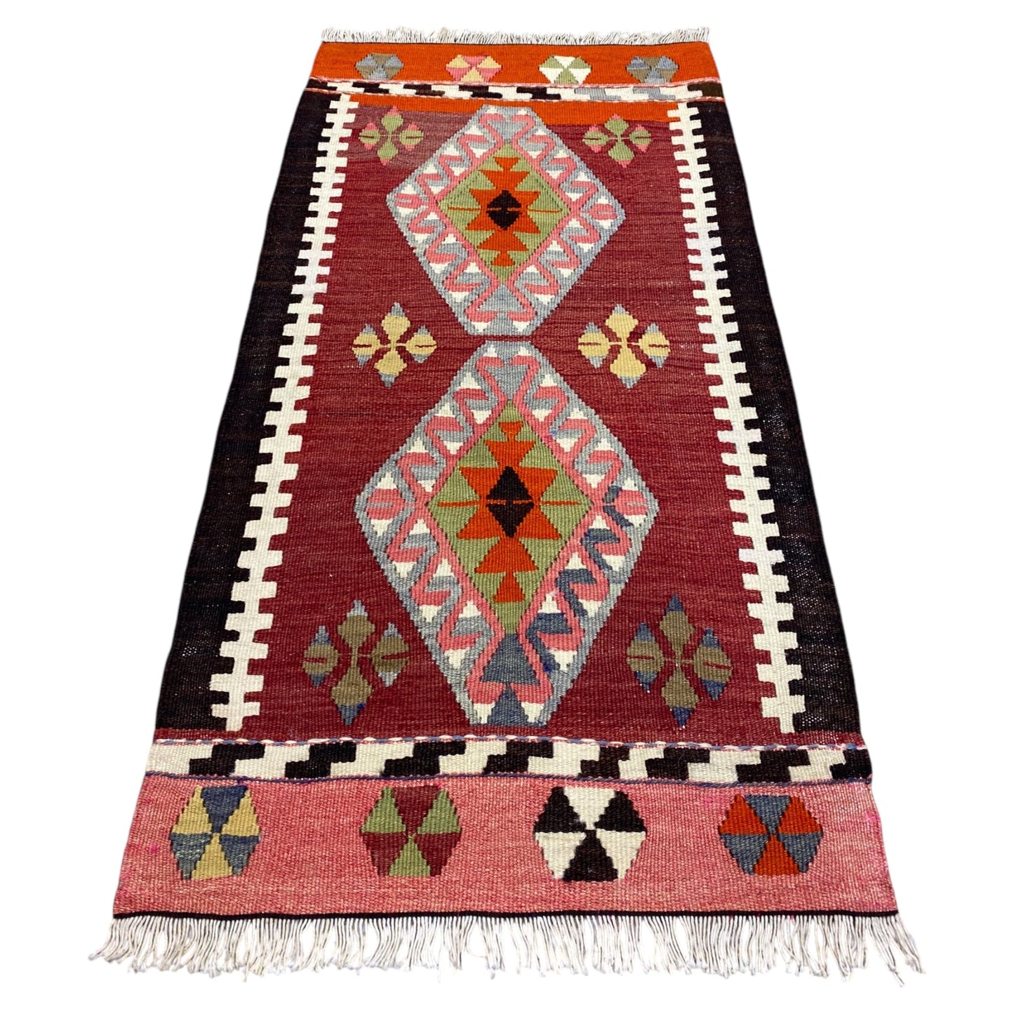 Vintage Small Turkish Corum / Yozgat Kelim Rug - Kilim Art Gallery