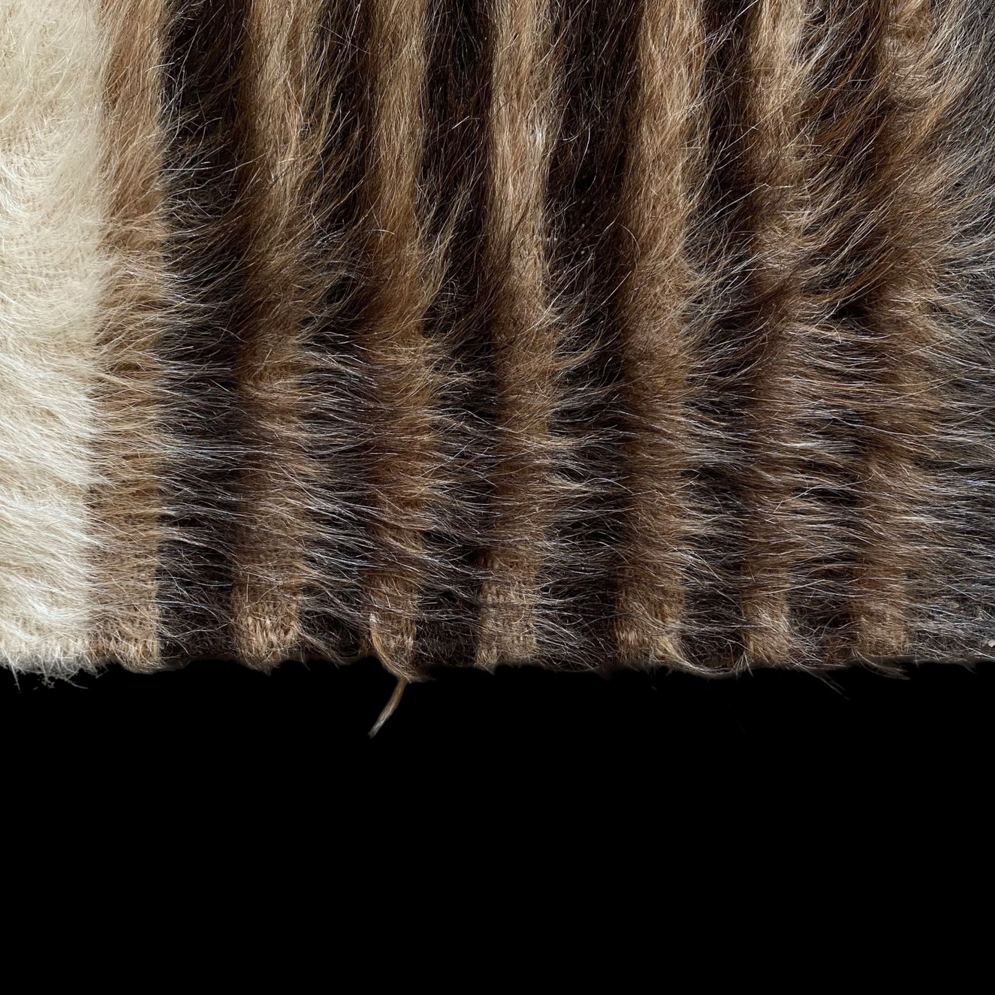 Vintage Striped Design Angora Mohair Siirt Blanket Kilim Rug - Kilim Art Gallery