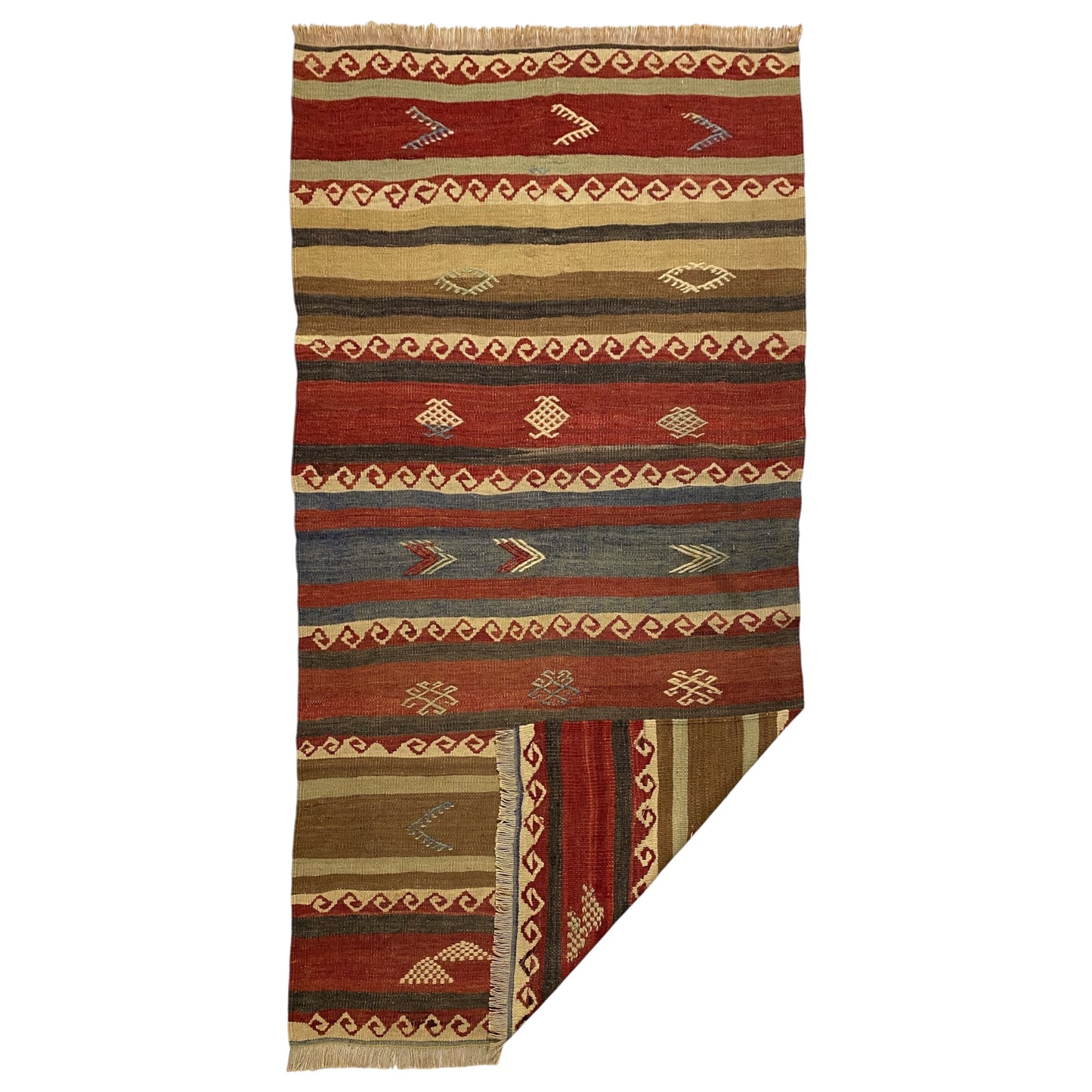 Vintage Striped Konya Kilim Rug - Kilim Art Gallery