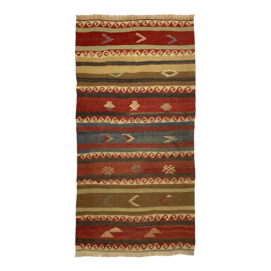 Vintage Striped Konya Kilim Rug - Kilim Art Gallery