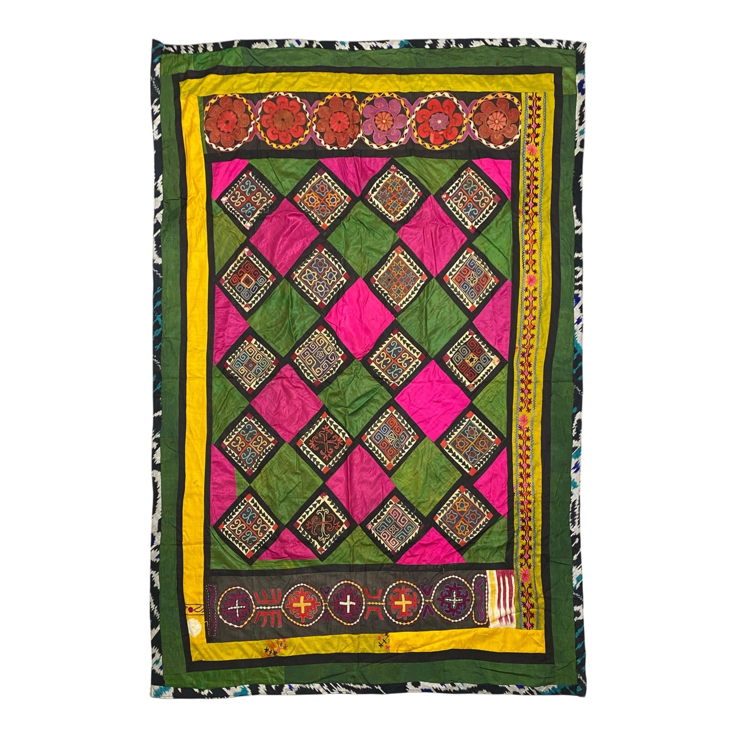 Vintage Suzani Lakai Textile Patchwork Plain Weave Twill Weave - Kilim Art Gallery