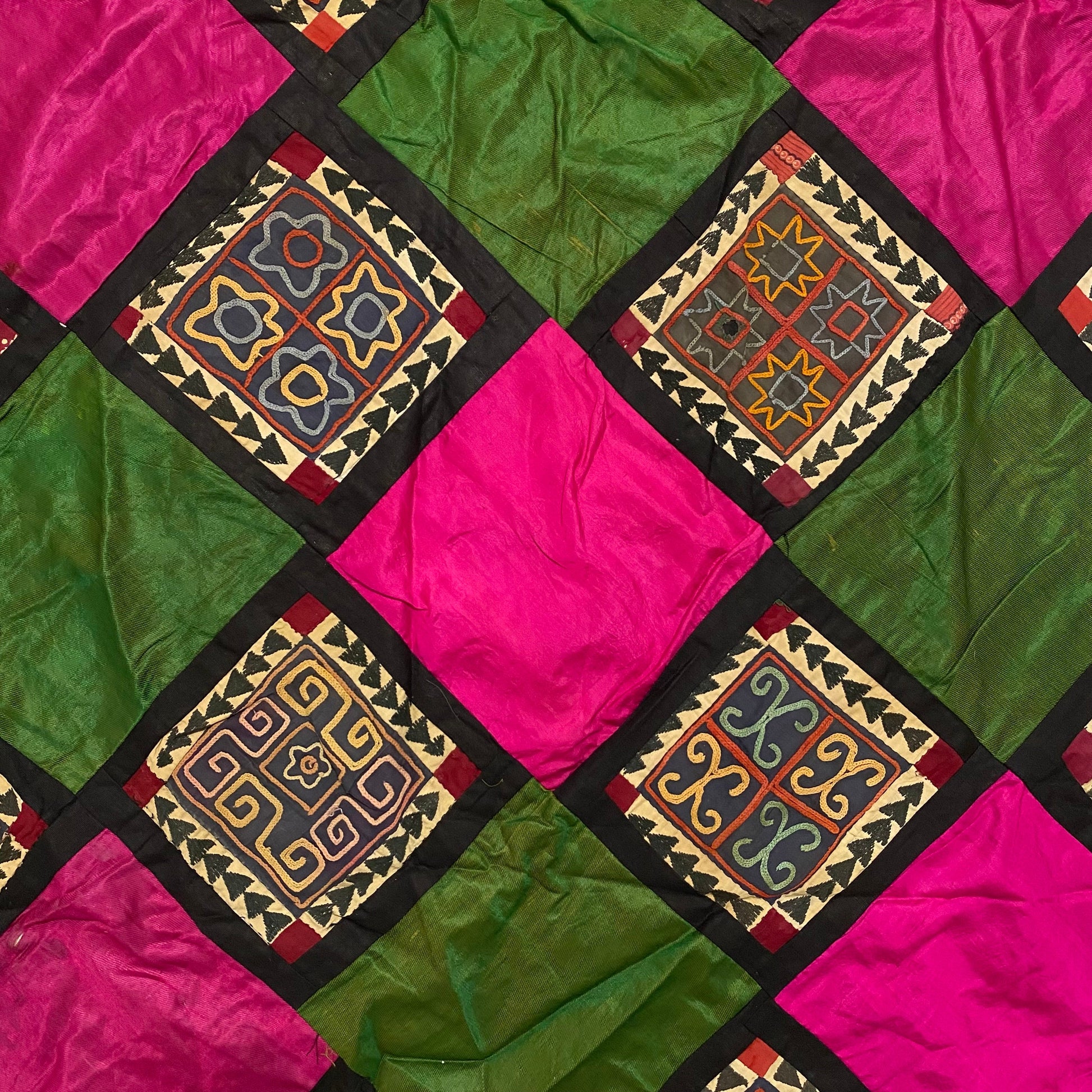 Vintage Suzani Lakai Textile Patchwork Plain Weave Twill Weave - Kilim Art Gallery
