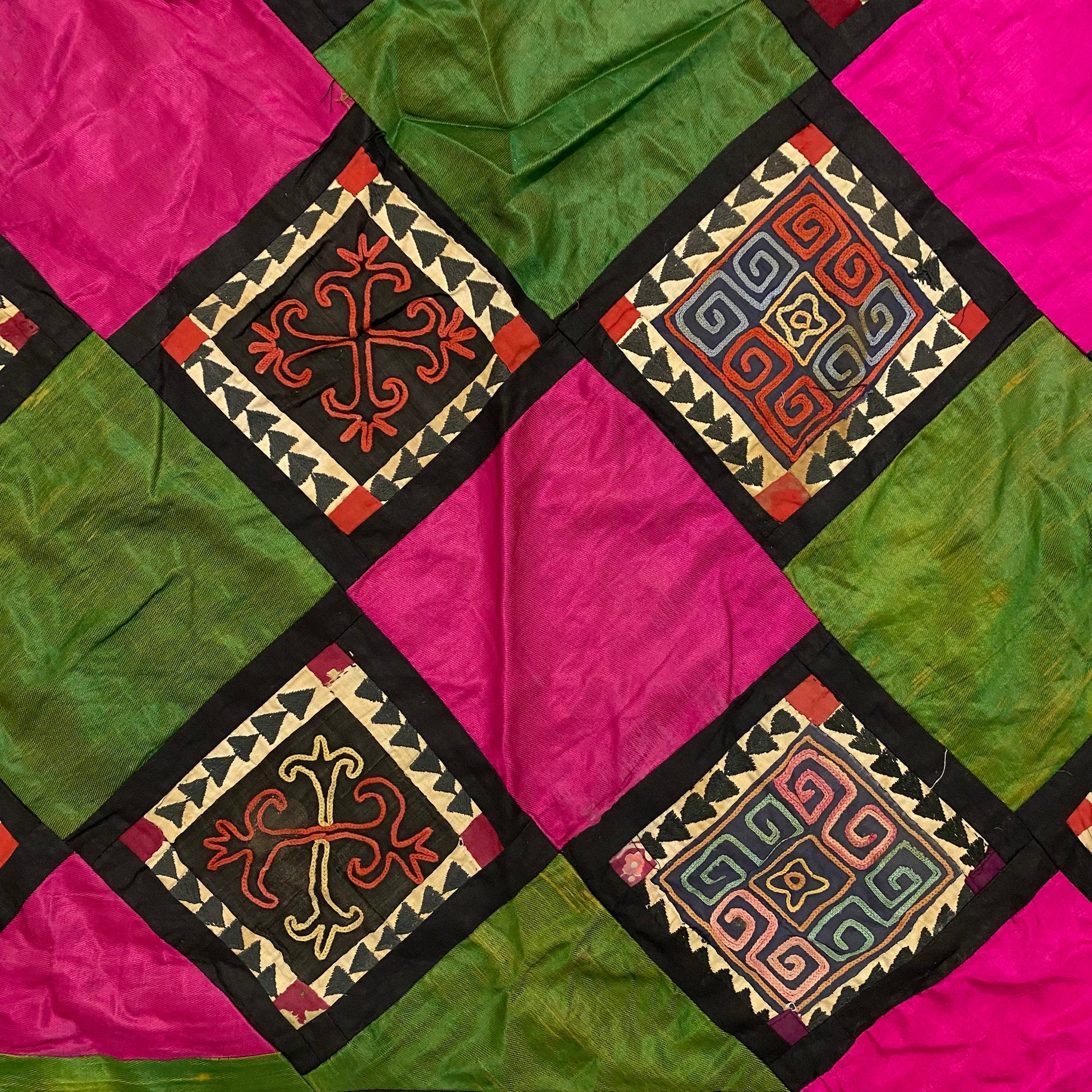 Vintage Suzani Lakai Textile Patchwork Plain Weave Twill Weave - Kilim Art Gallery