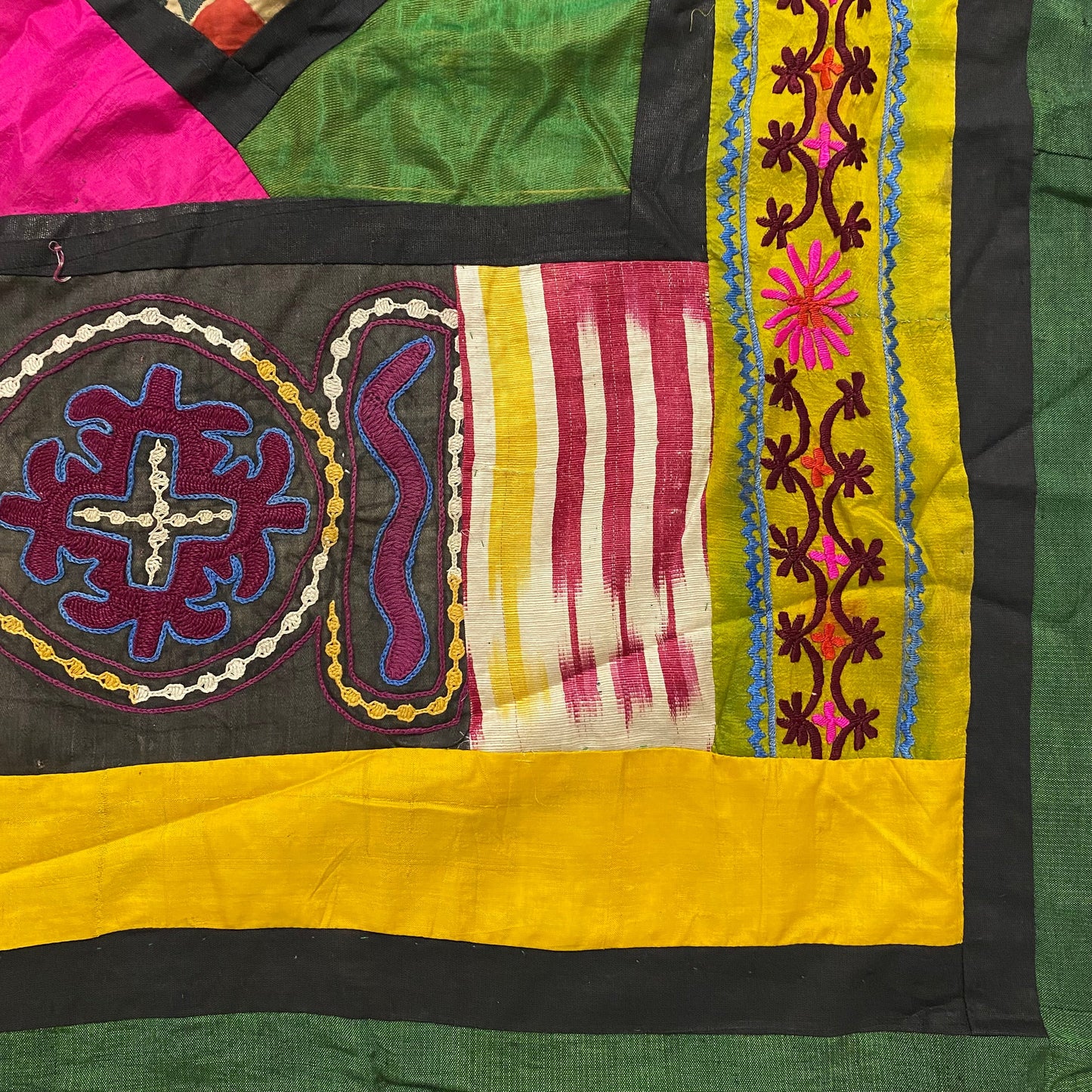 Vintage Suzani Lakai Textile Patchwork Plain Weave Twill Weave - Kilim Art Gallery