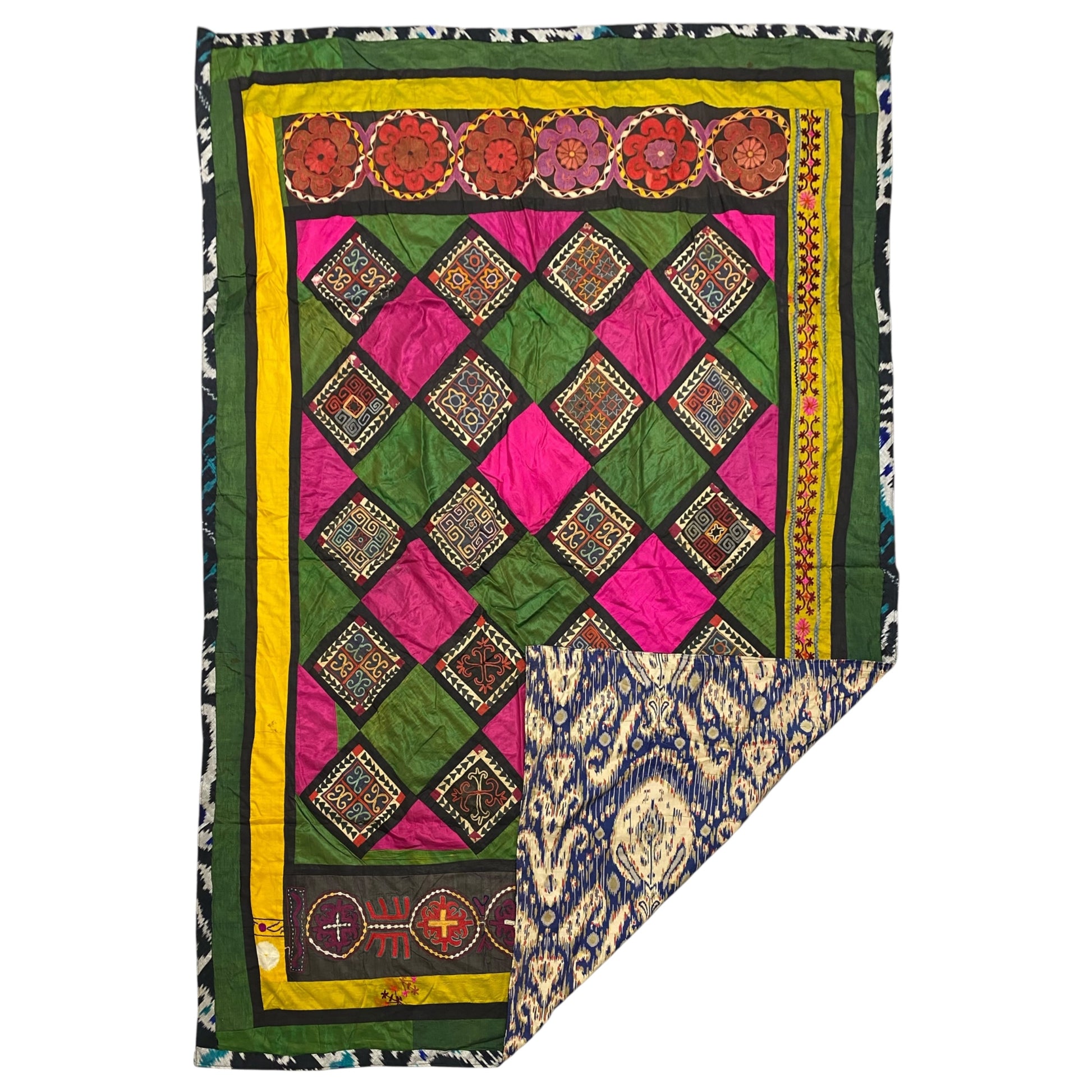 Vintage Suzani Lakai Textile Patchwork Plain Weave Twill Weave - Kilim Art Gallery