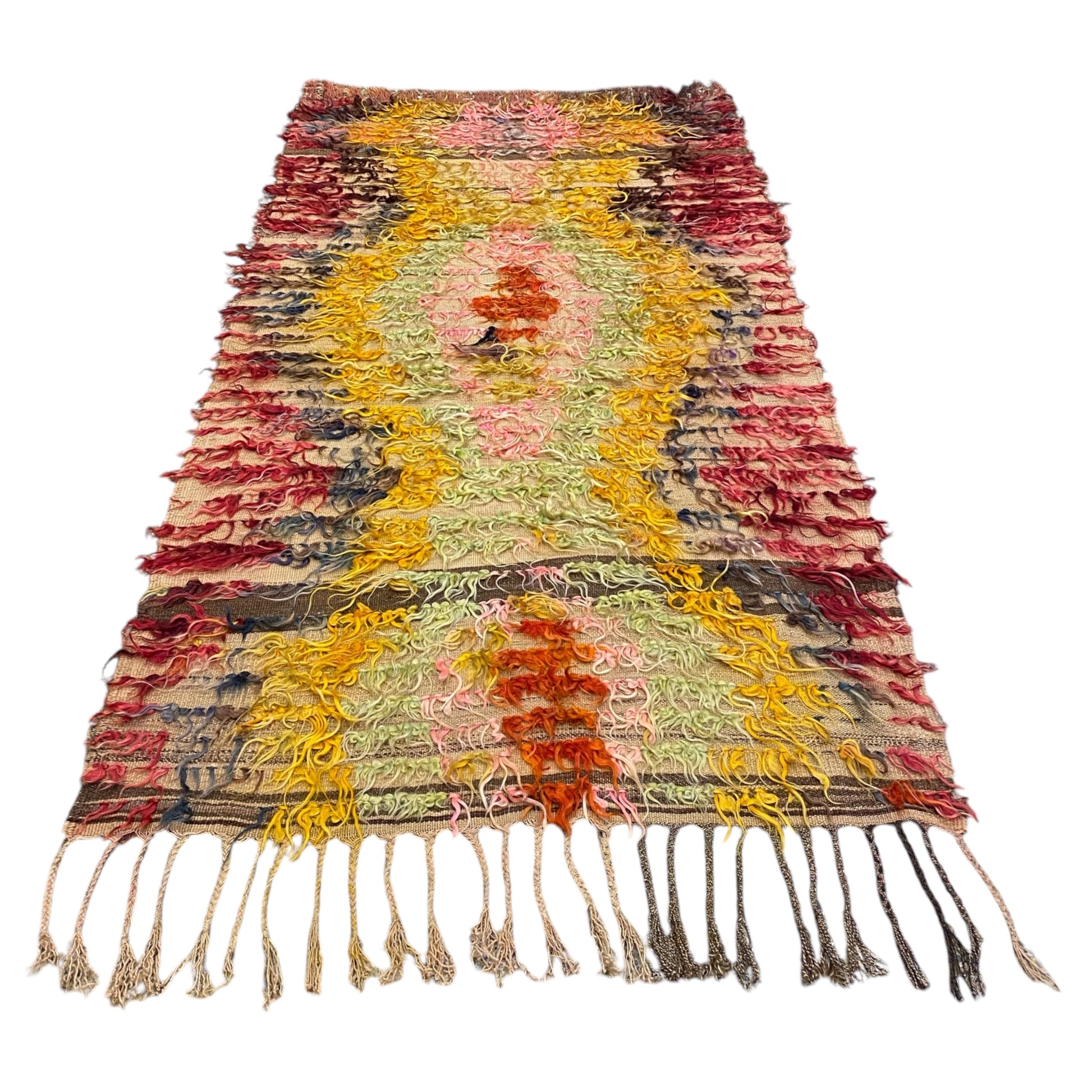 Vintage Tüllü Angora Mohair Filikli Rug