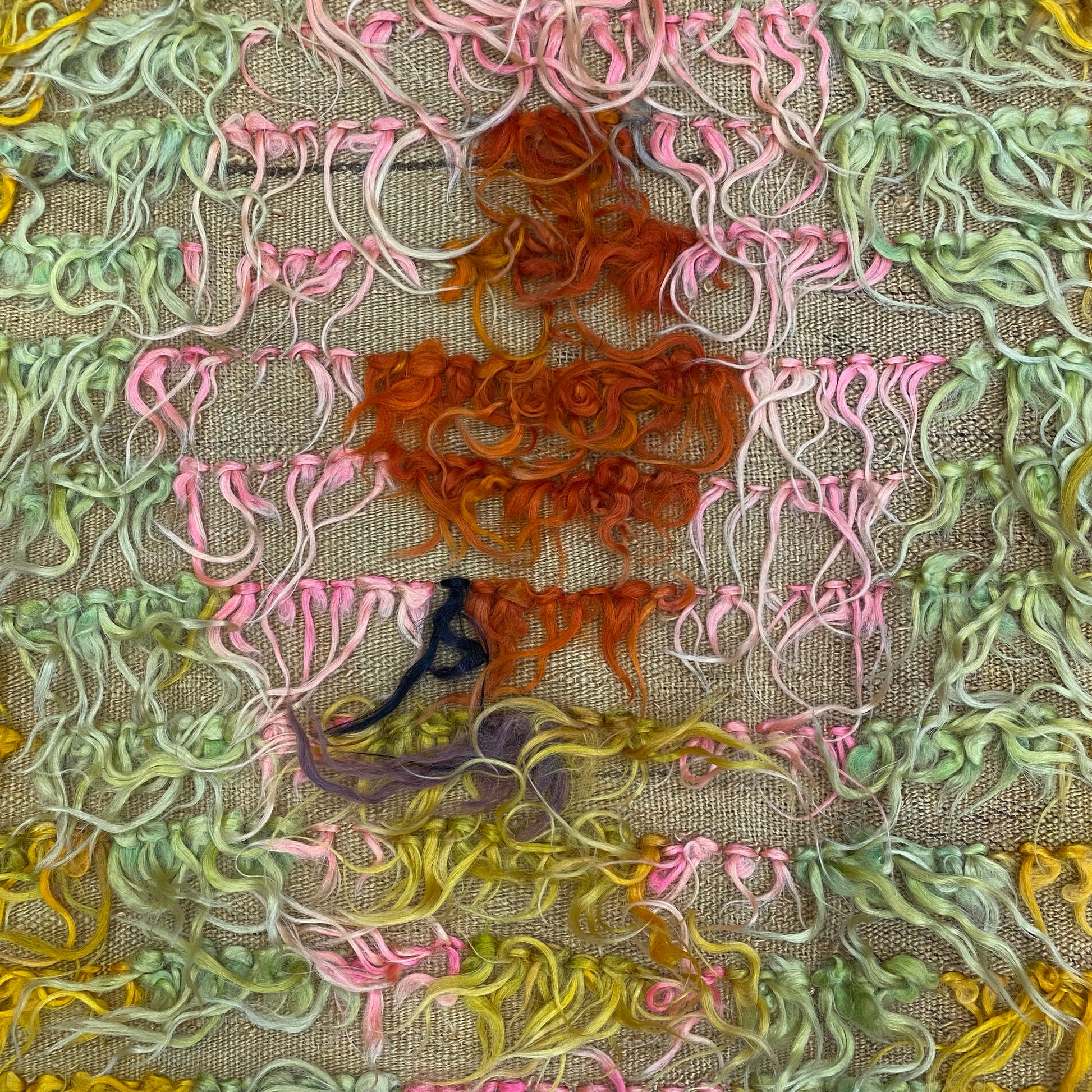 Vintage Tüllü Angora Mohair Filikli Rug