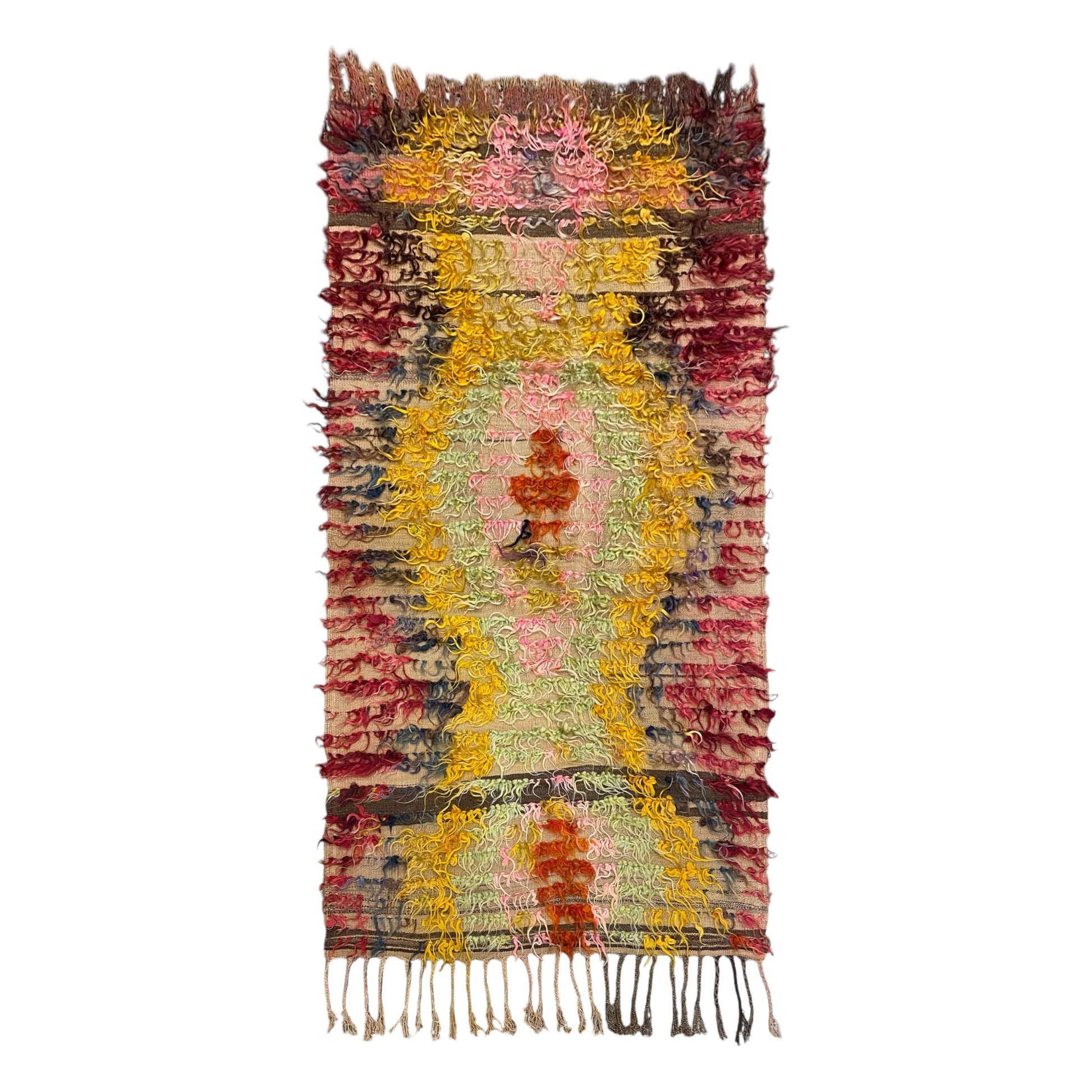 Vintage Tüllü Angora Mohair Filikli Rug