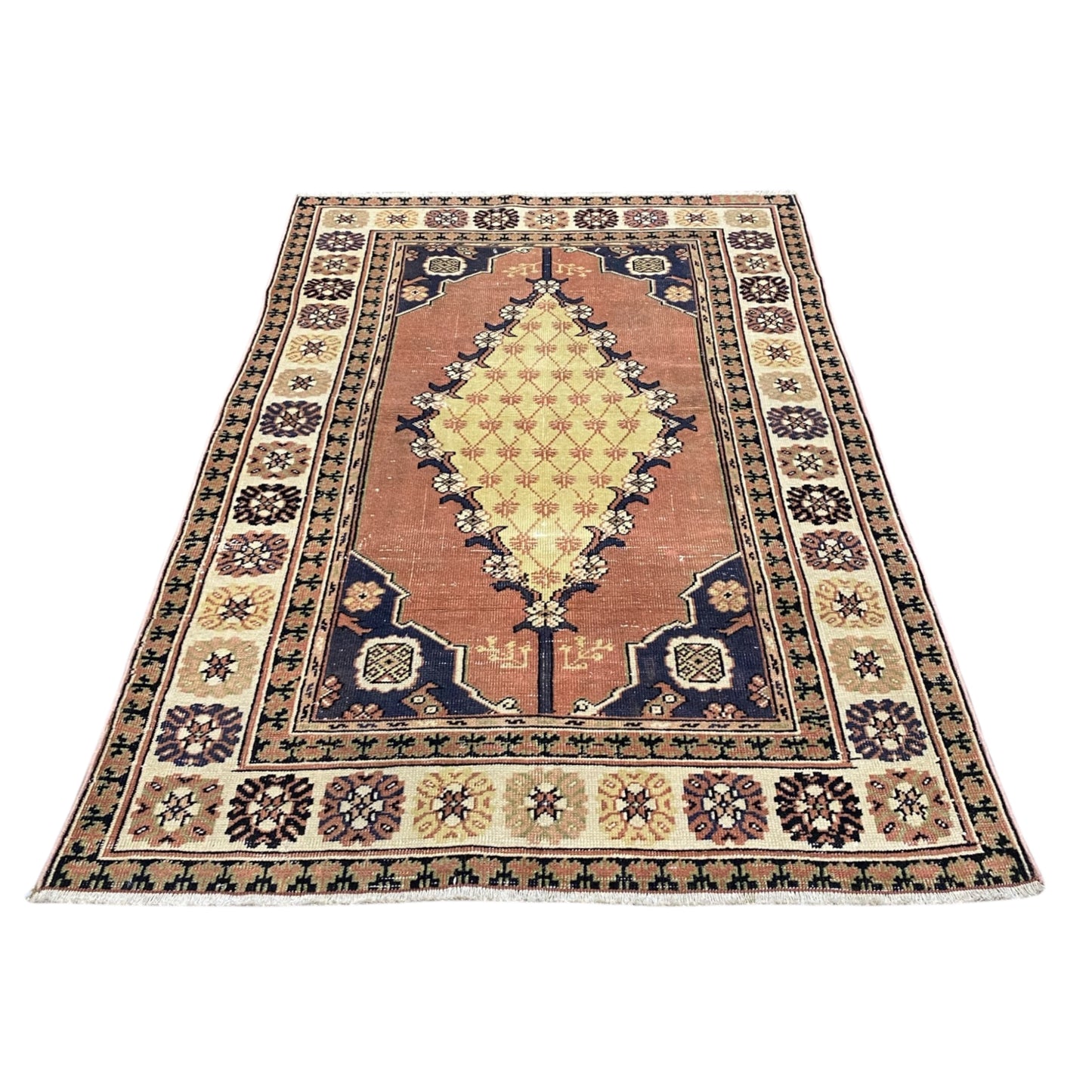 Vintage Turkish Dazkiri Oushak Rug