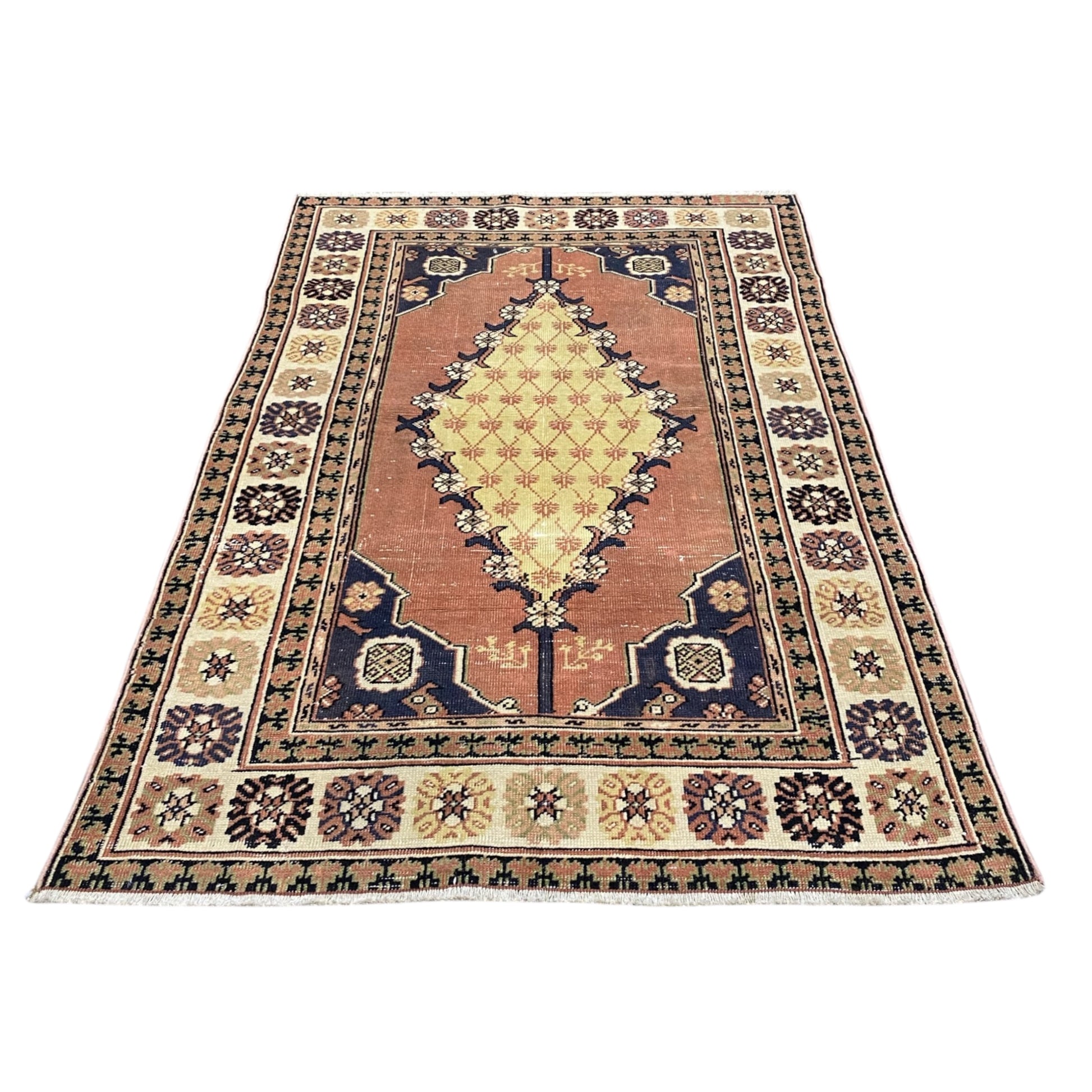 Vintage Turkish Dazkiri Oushak Rug