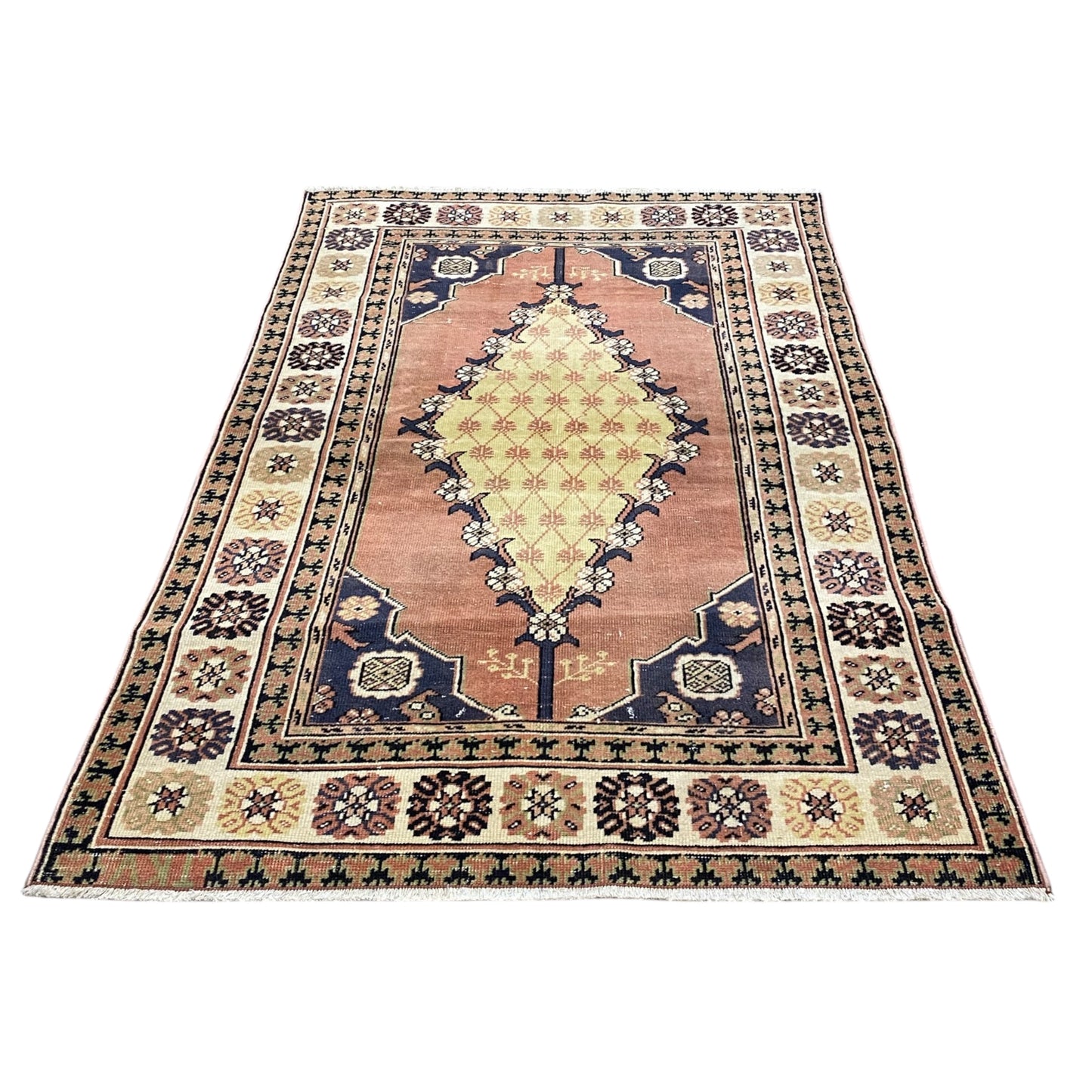 Vintage Turkish Dazkiri Oushak Rug