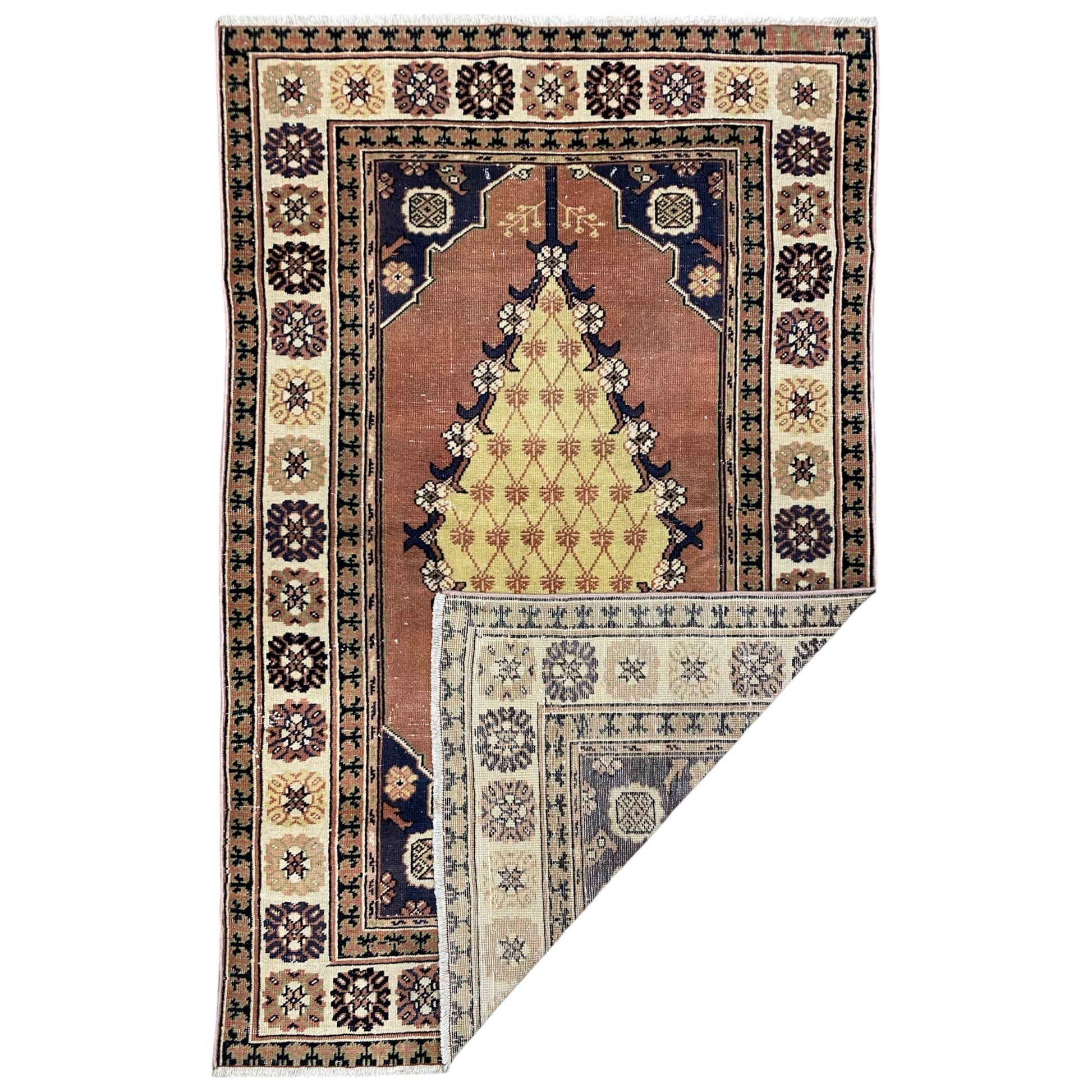 Vintage Turkish Dazkiri Oushak Rug