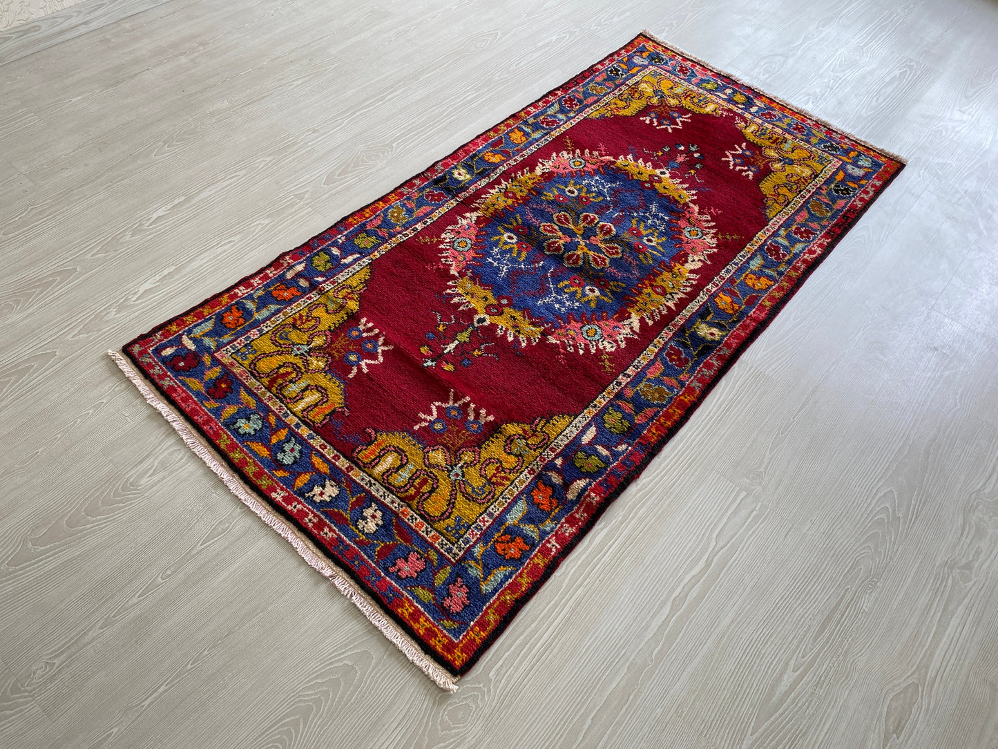 Vintage Turkish Fethiye Kaya Rug - Megri Kayakoy Carpet - Makri Kaya Carpet - Kilim Art Gallery