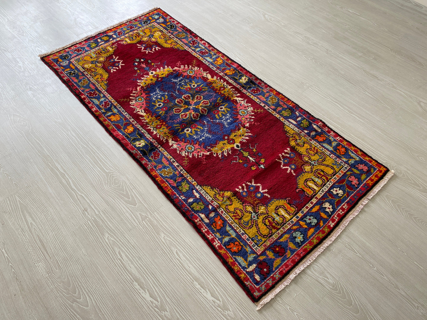 Vintage Turkish Fethiye Kaya Rug - Megri Kayakoy Carpet - Makri Kaya Carpet - Kilim Art Gallery