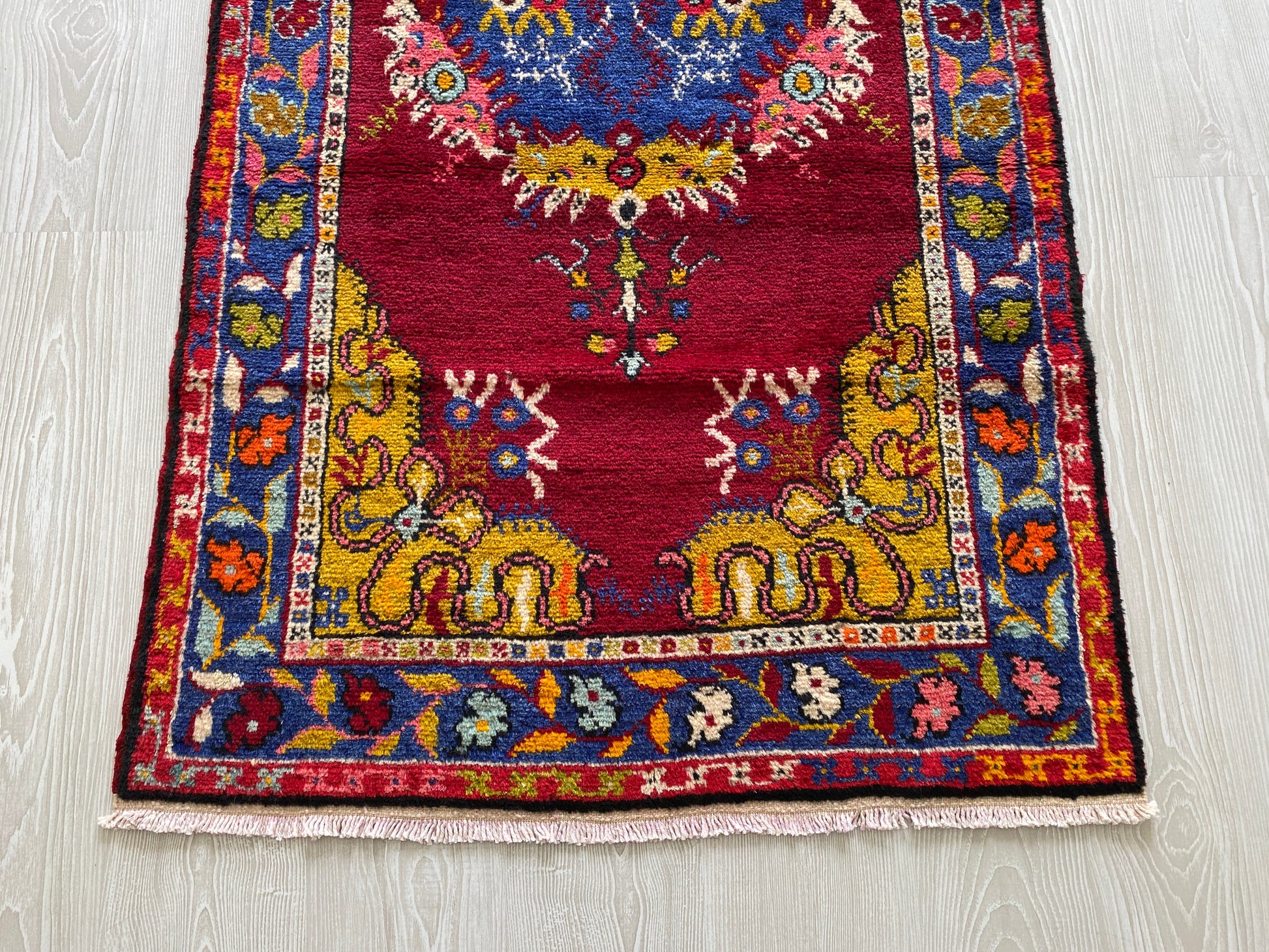Vintage Turkish Fethiye Kaya Rug - Megri Kayakoy Carpet - Makri Kaya Carpet - Kilim Art Gallery