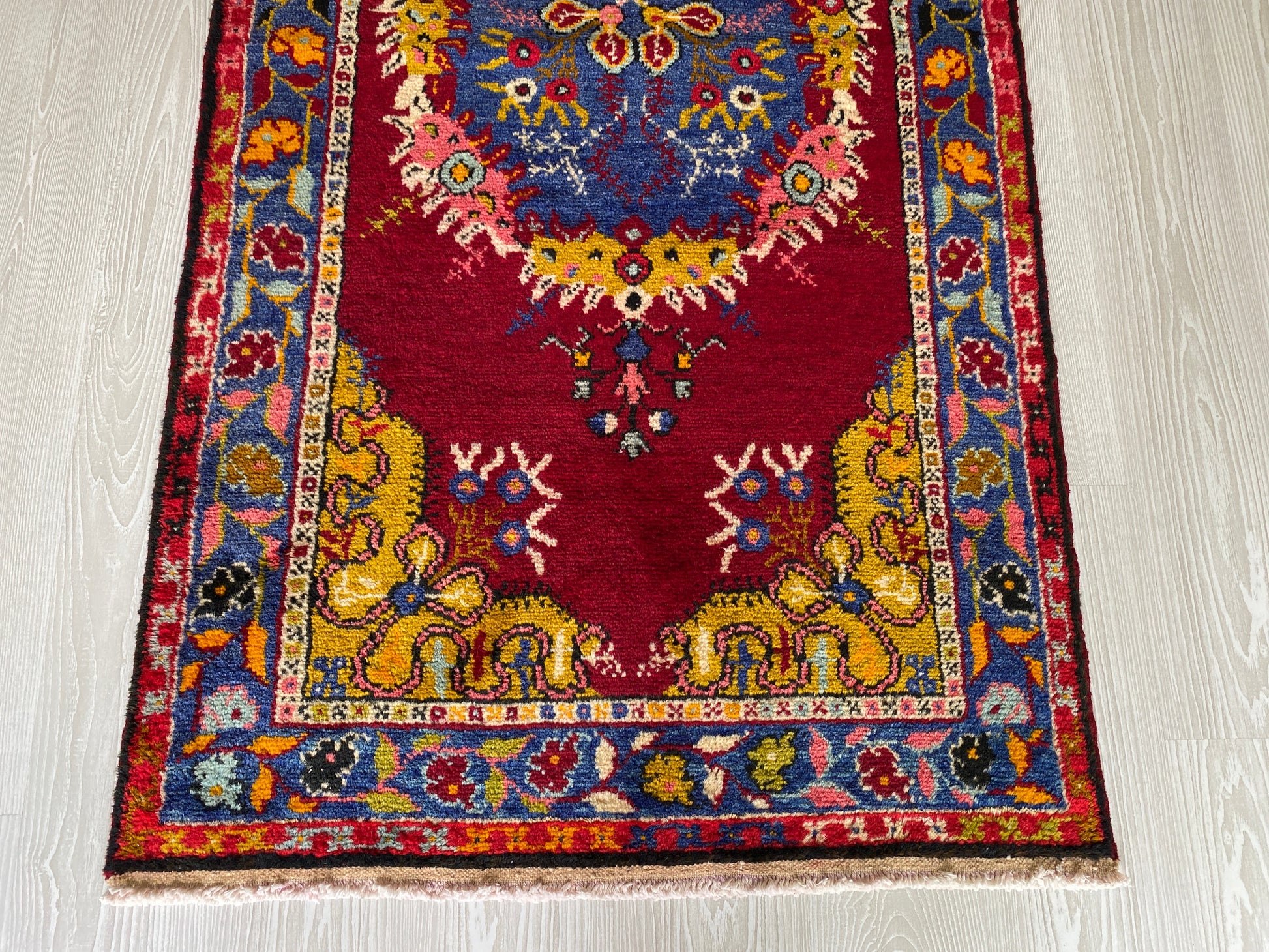 Vintage Turkish Fethiye Kaya Rug - Megri Kayakoy Carpet - Makri Kaya Carpet - Kilim Art Gallery