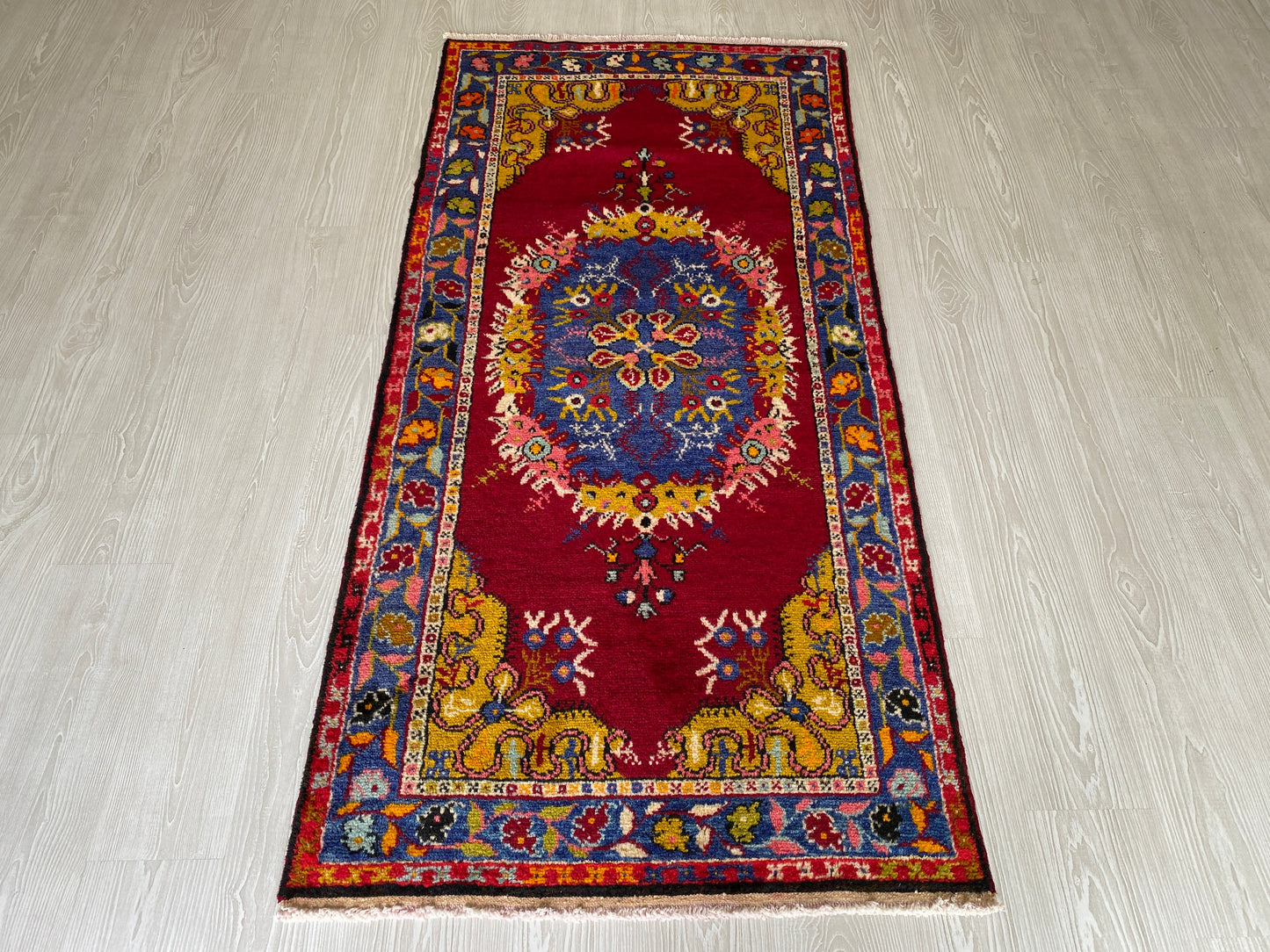 Vintage Turkish Fethiye Kaya Rug - Megri Kayakoy Carpet - Makri Kaya Carpet - Kilim Art Gallery