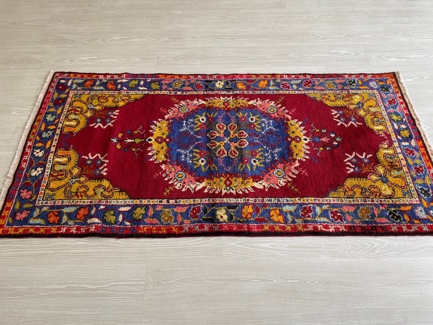 Vintage Turkish Fethiye Kaya Rug - Megri Kayakoy Carpet - Makri Kaya Carpet - Kilim Art Gallery