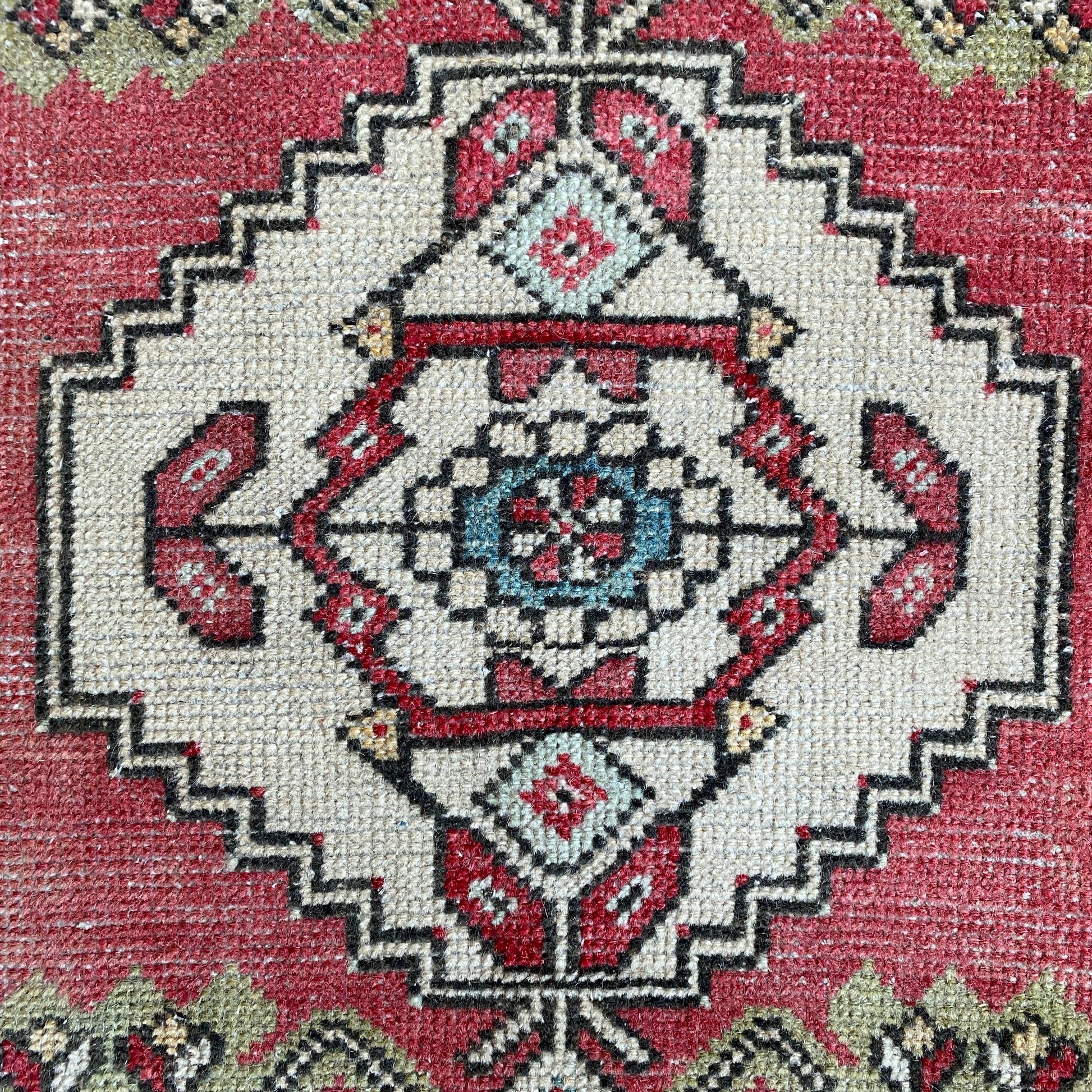 Vintage Turkish Oushak Carpet Doormat - Kilim Art Gallery