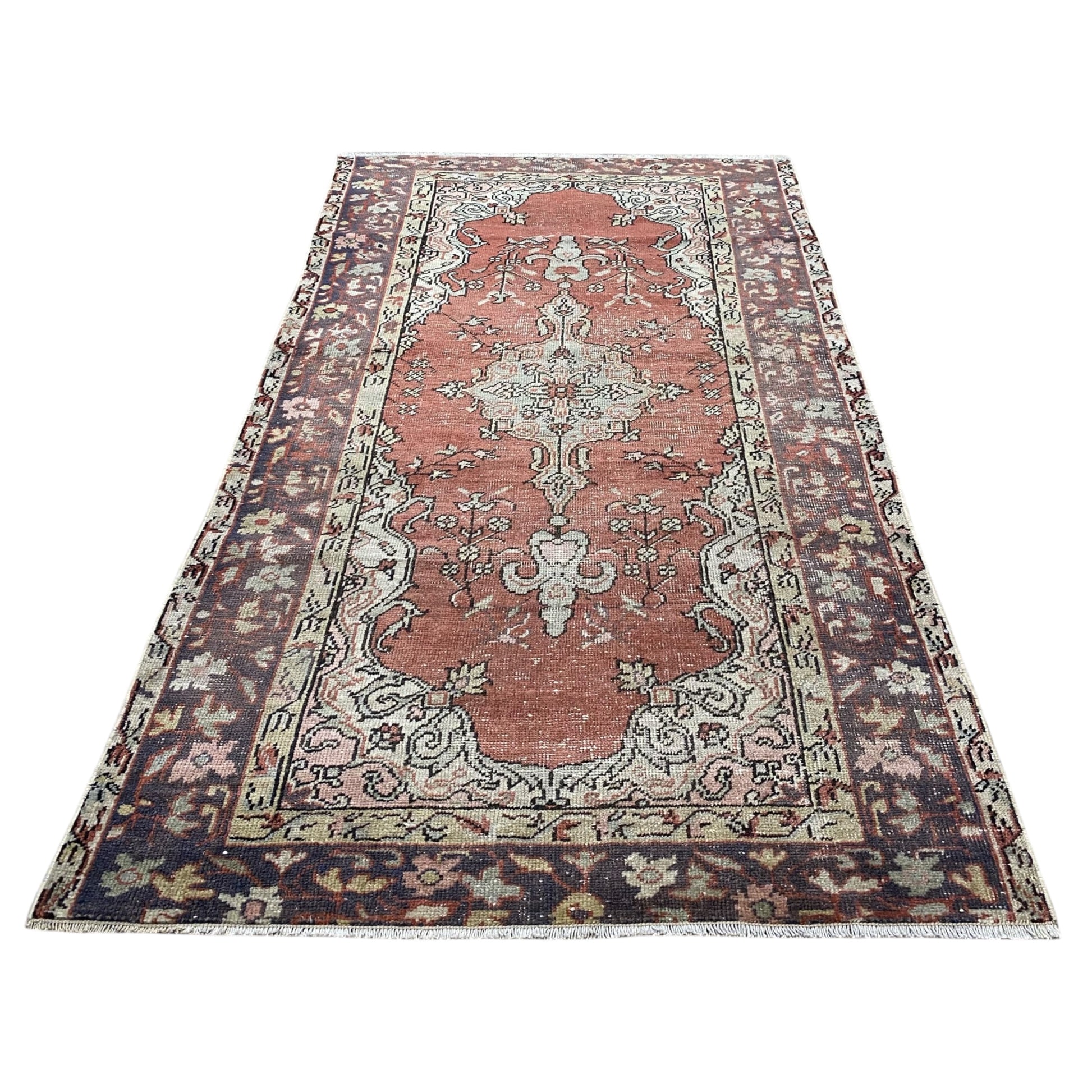 Vintage Turkish Oushak Rug