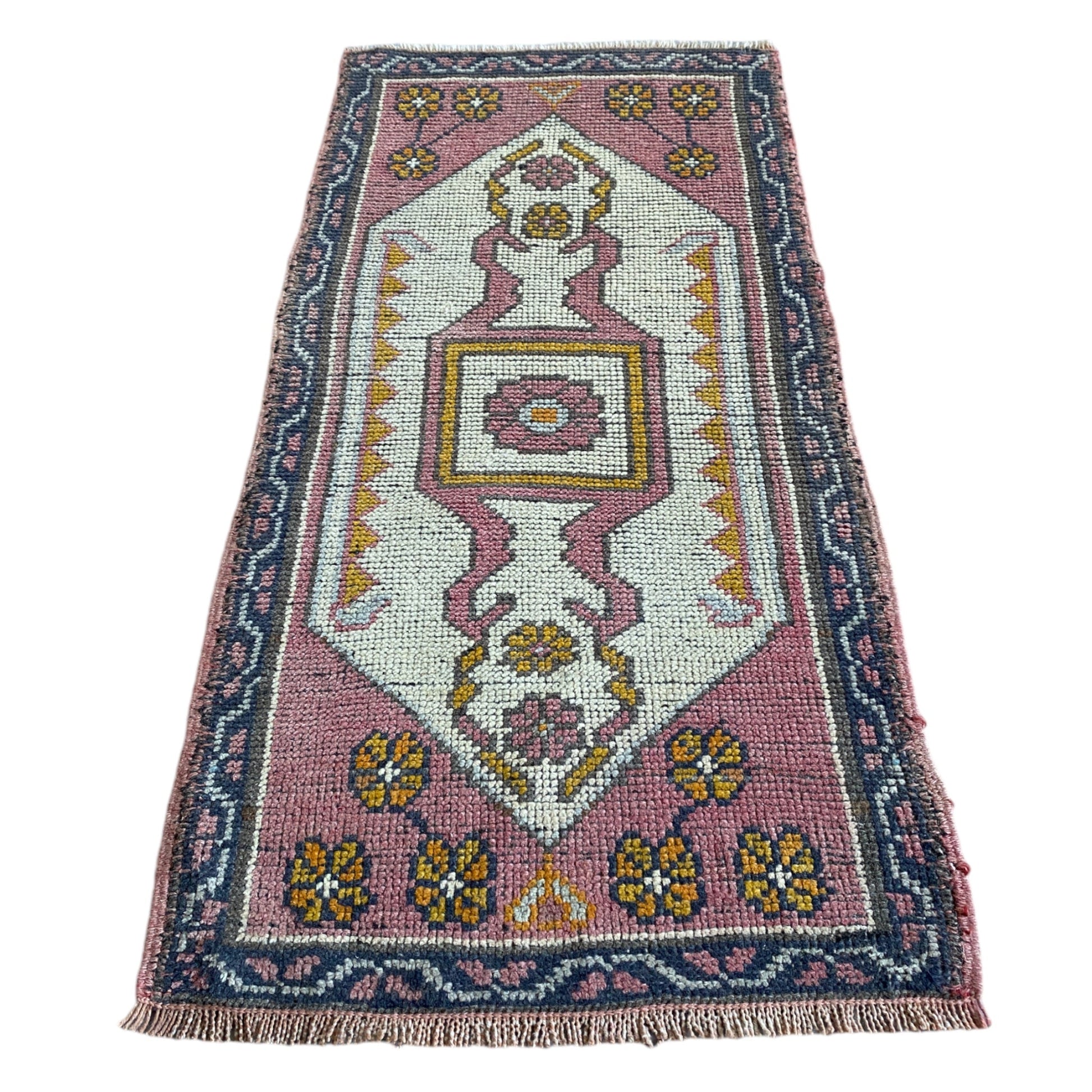 Vintage Turkish Oushak Rug Bath Mat - Kilim Art Gallery