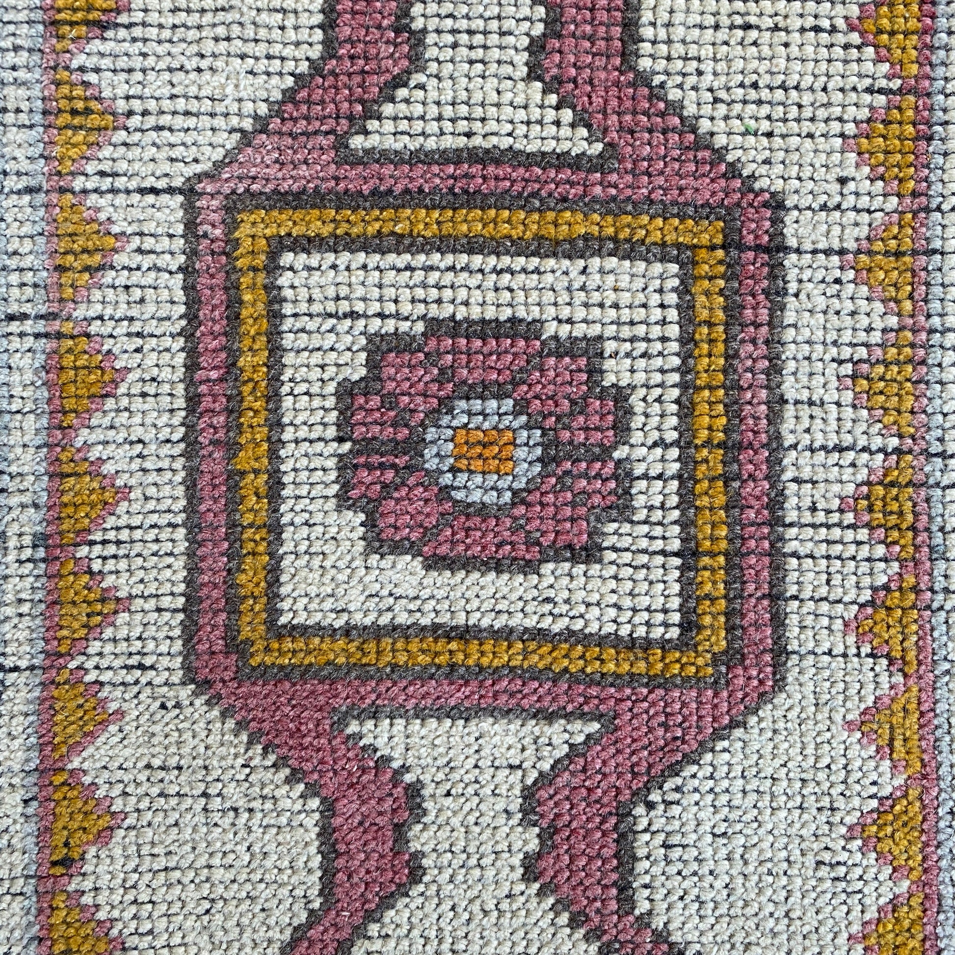Vintage Turkish Oushak Rug Bath Mat - Kilim Art Gallery