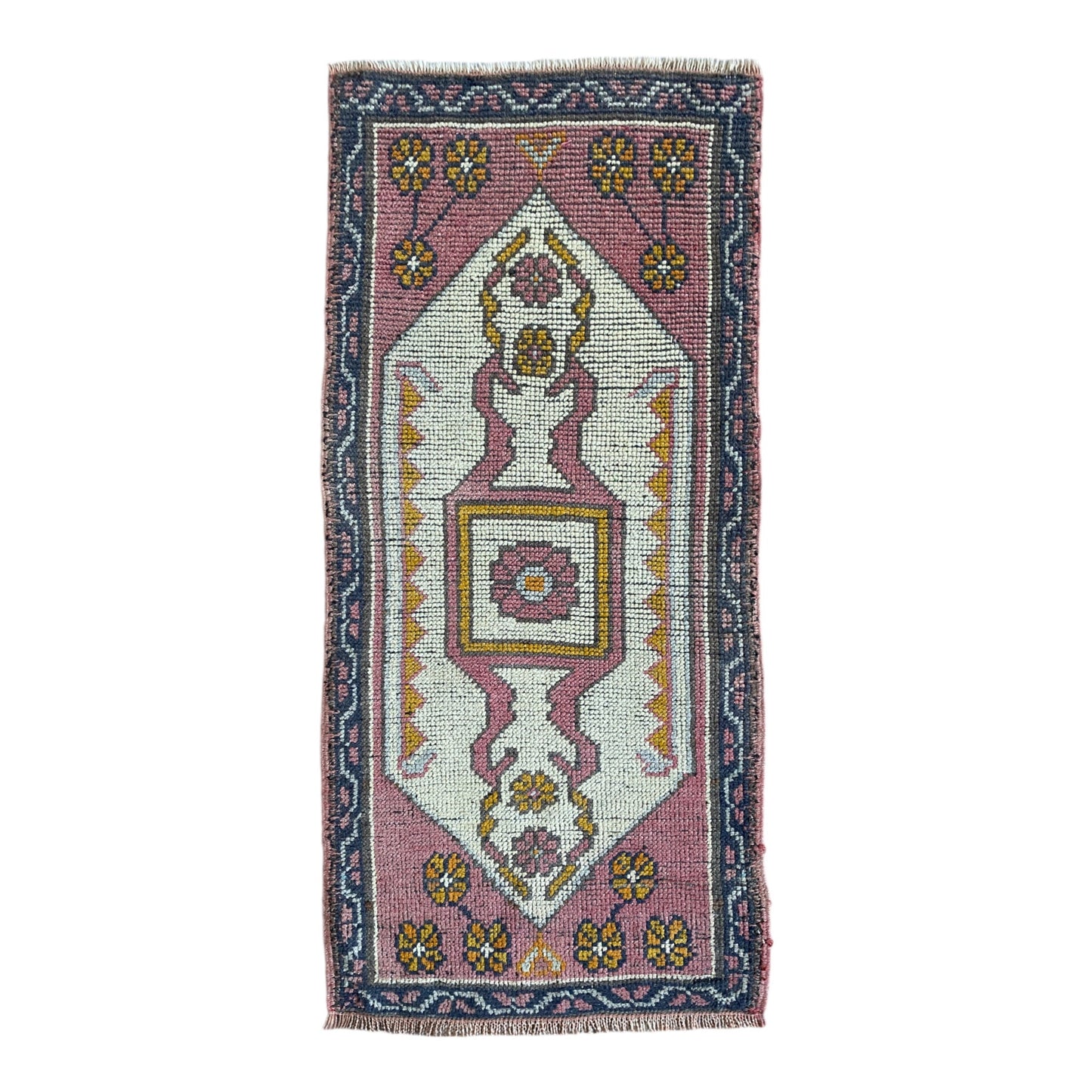 Vintage Turkish Oushak Rug Bath Mat - Kilim Art Gallery