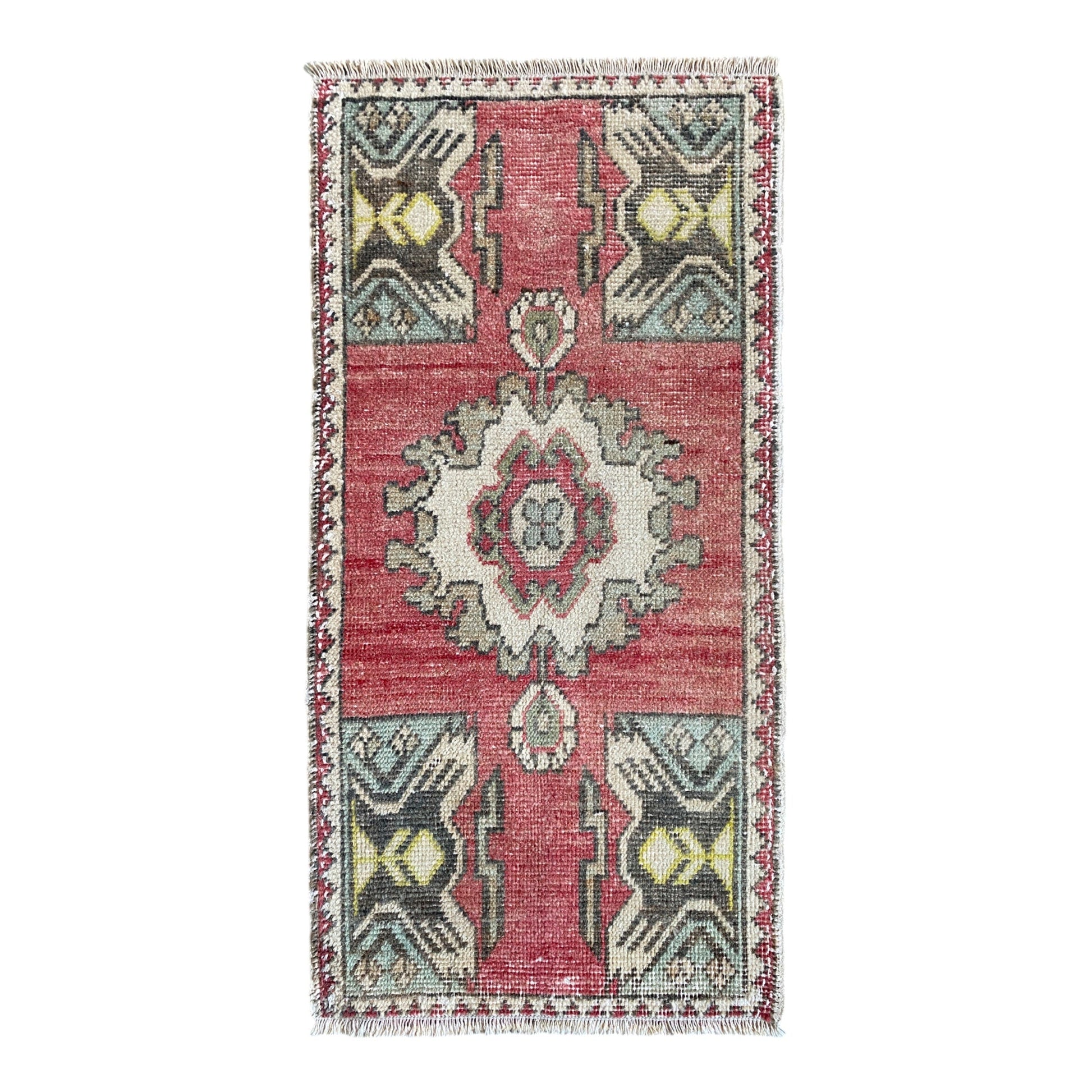 Vintage Turkish Oushak Rug Doormat - Kilim Art Gallery