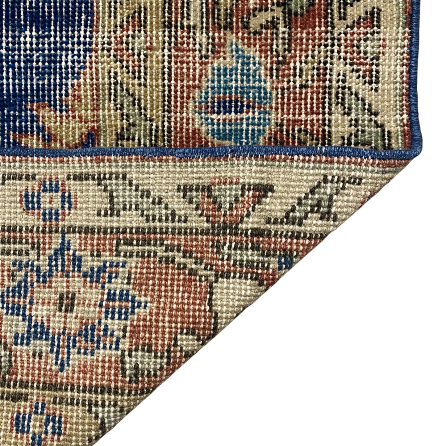 Vintage Turkish Oushak Rug in Navy Blue - Kilim Art Gallery