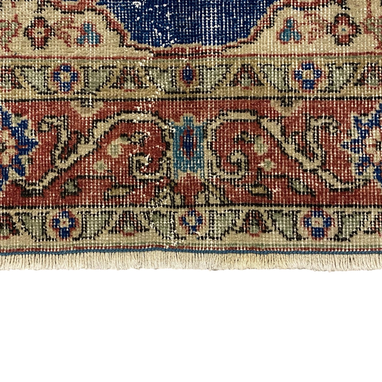 Vintage Turkish Oushak Rug in Navy Blue - Kilim Art Gallery