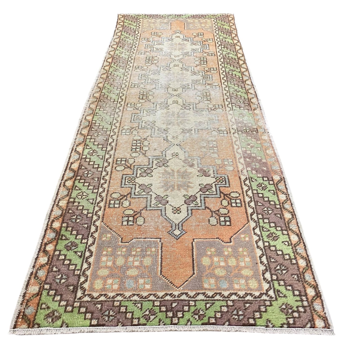 Vintage Turkish Oushak Runner Rug - Kilim Art Gallery