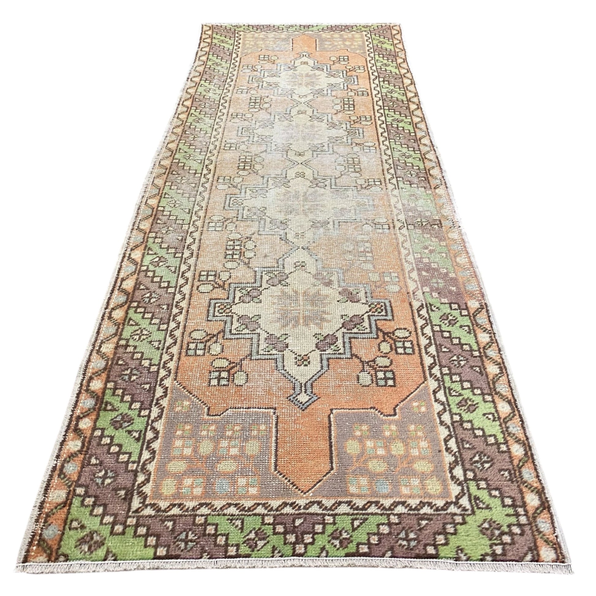Vintage Turkish Oushak Runner Rug - Kilim Art Gallery