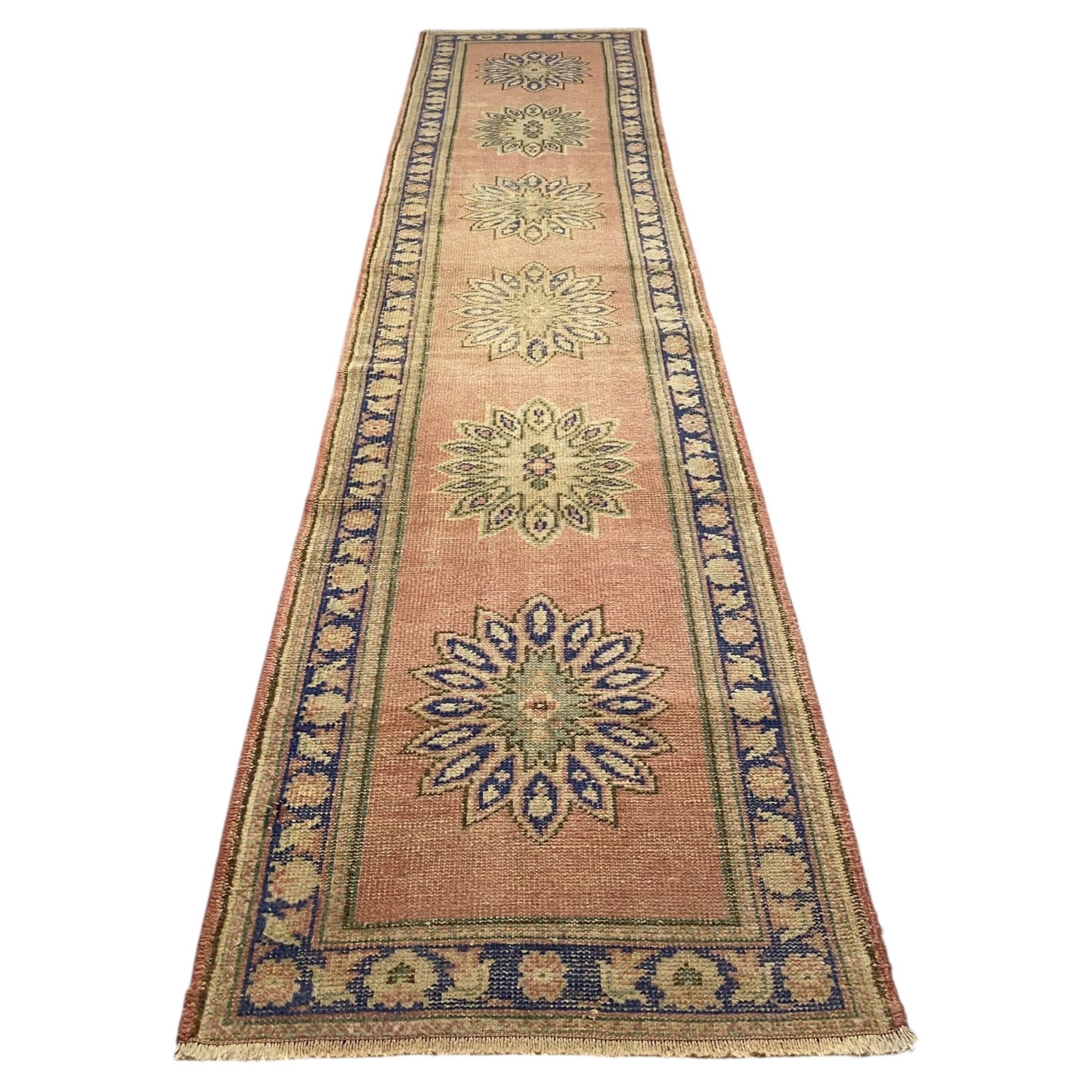 Vintage Turkish Oushak Runner Rug - Kilim Art Gallery