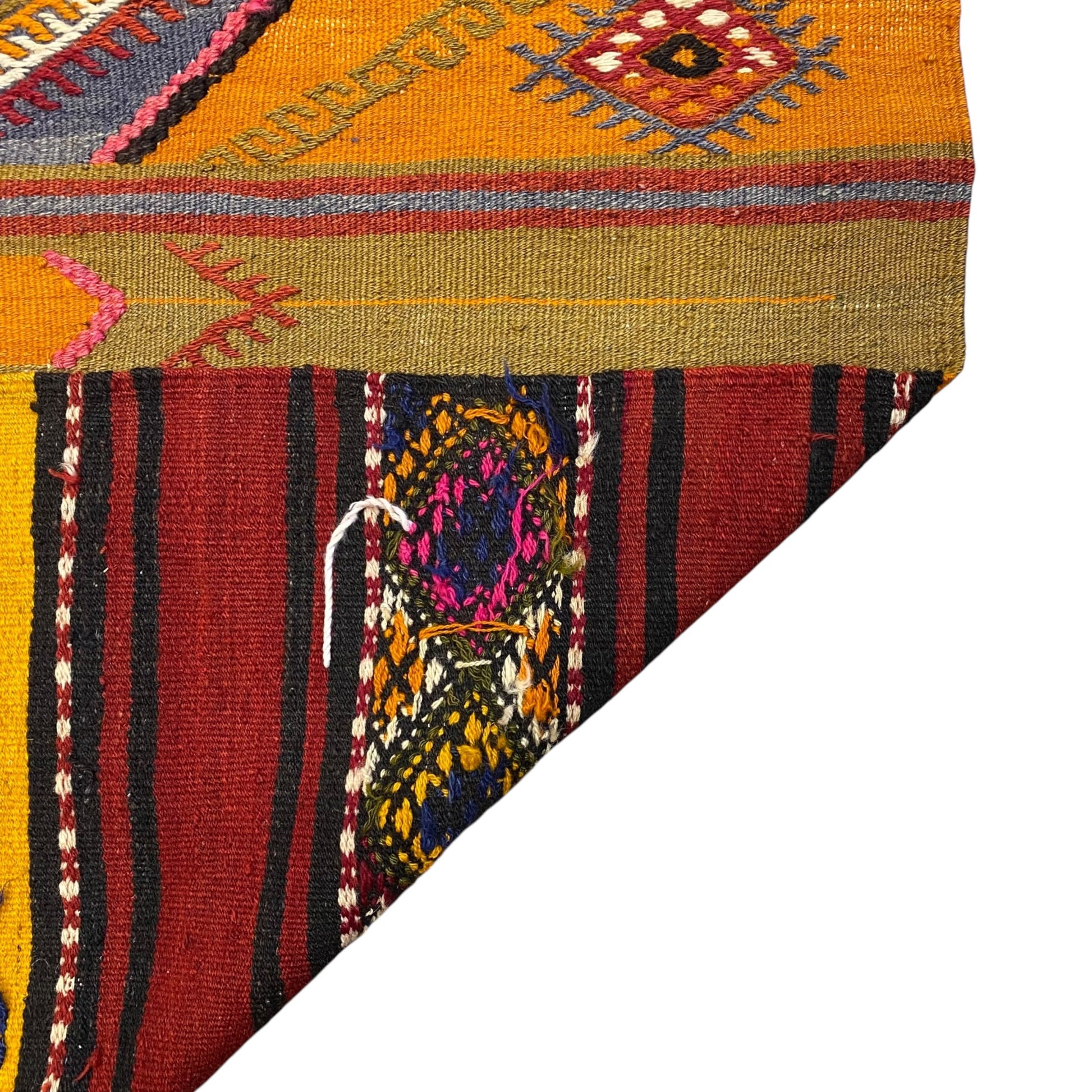 Vintage Turkish Sivas Lambali Kelim Rug - Kilim Art Gallery