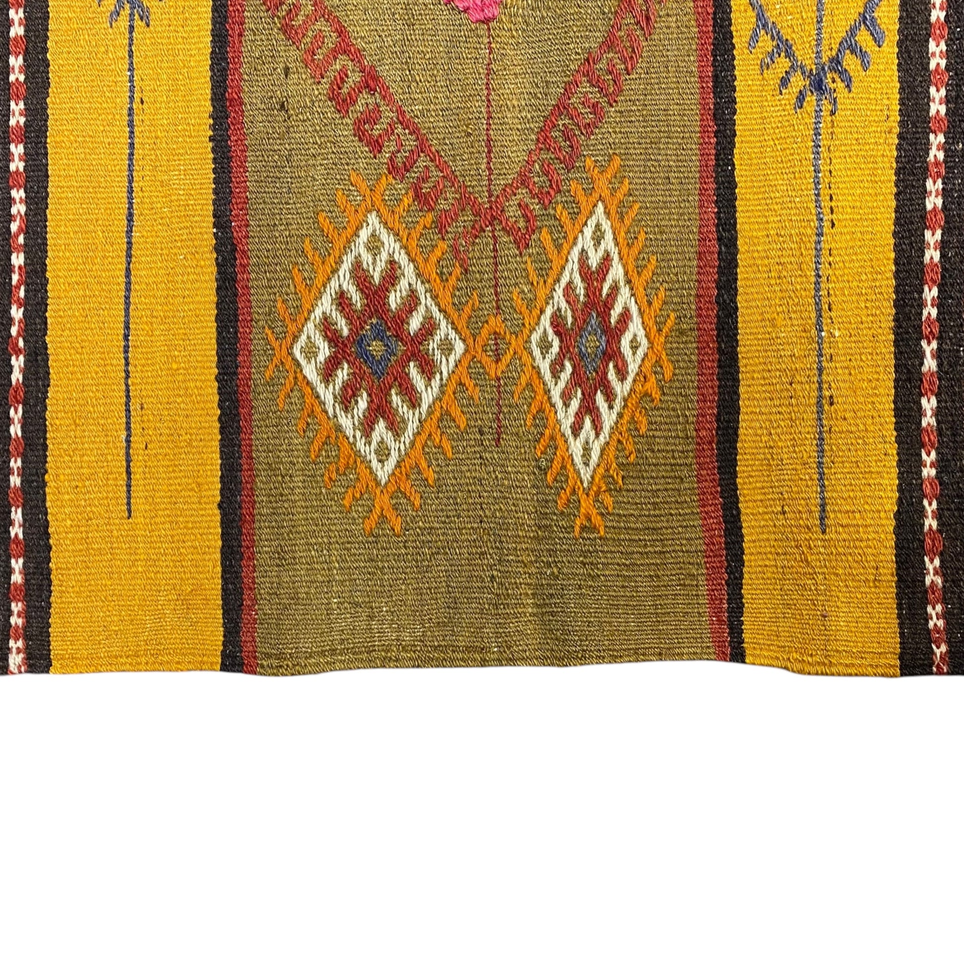 Vintage Turkish Sivas Lambali Kelim Rug - Kilim Art Gallery