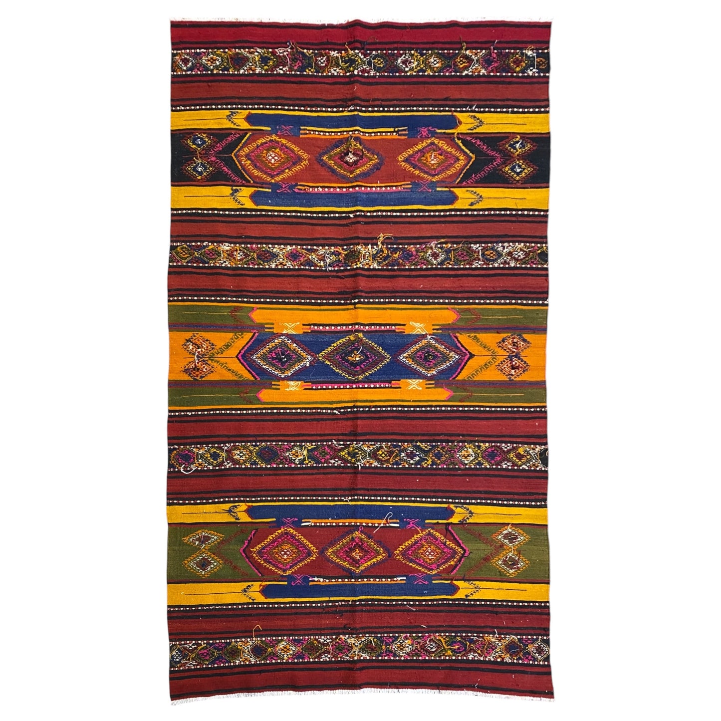 Vintage Turkish Sivas Lambali Kelim Rug - Kilim Art Gallery