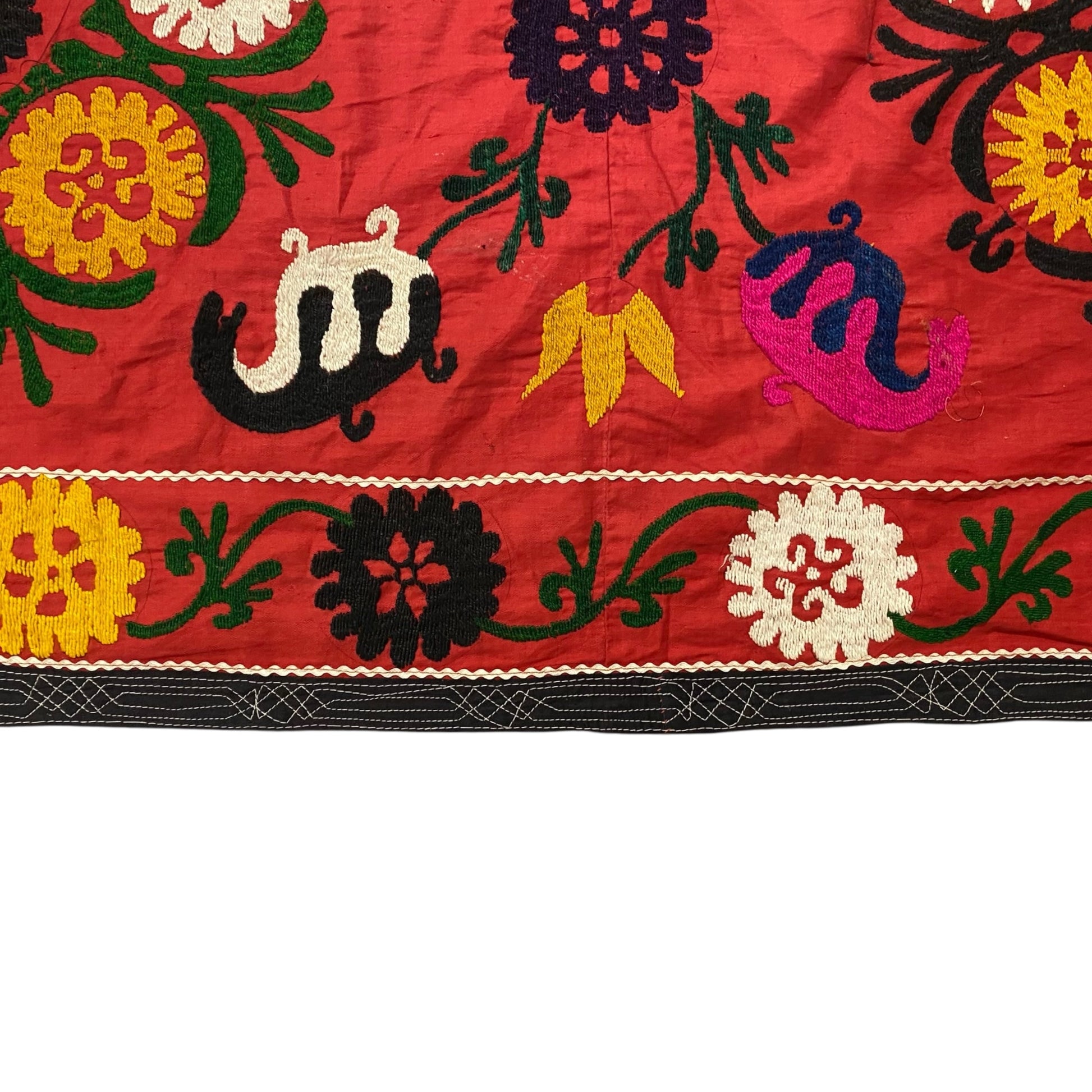 Vintage Uzbek Suzani Dated 1986 - Kilim Art Gallery