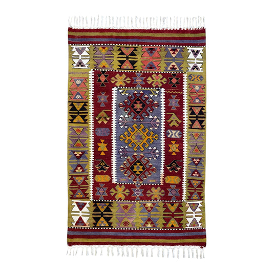 Vintage West Anatolian Aydin Nomadic Kilim Rug - Kilim Art Gallery