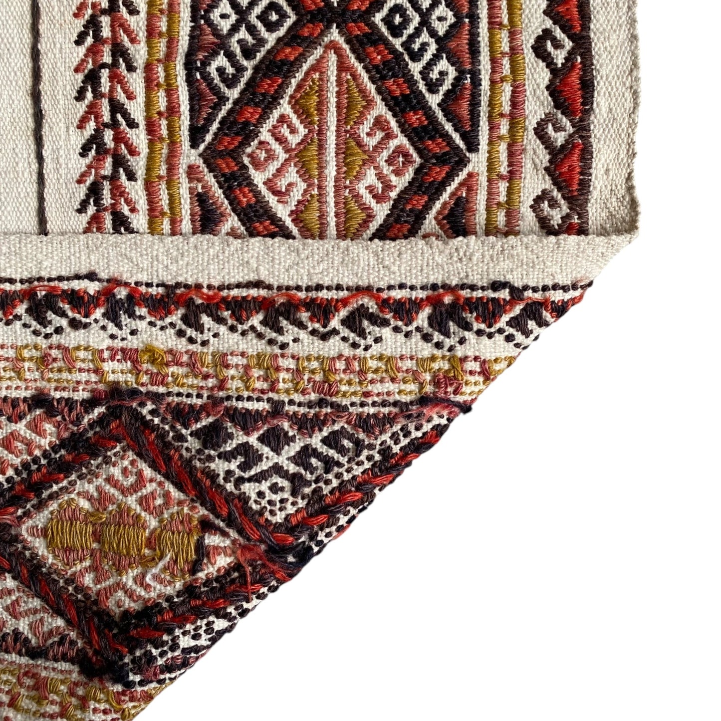 White Minimalist Kilim Rug Sofra - Kilim Art Gallery