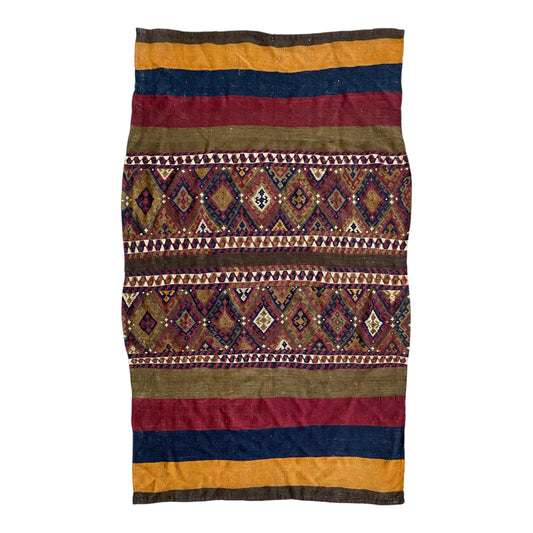 Yahyali Zile kilim chuval rug full view with bold medallions and nomadic Anatolian design