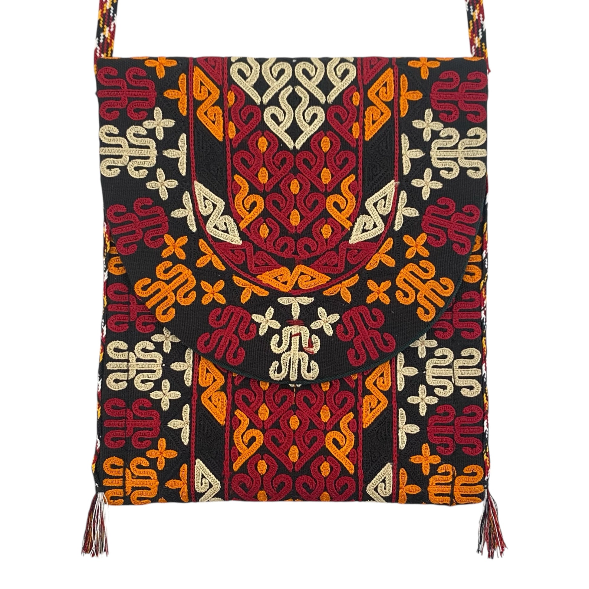 Yamut Turkmen Embroidered Textile Bag Pouch Purse - Kilim Art Gallery