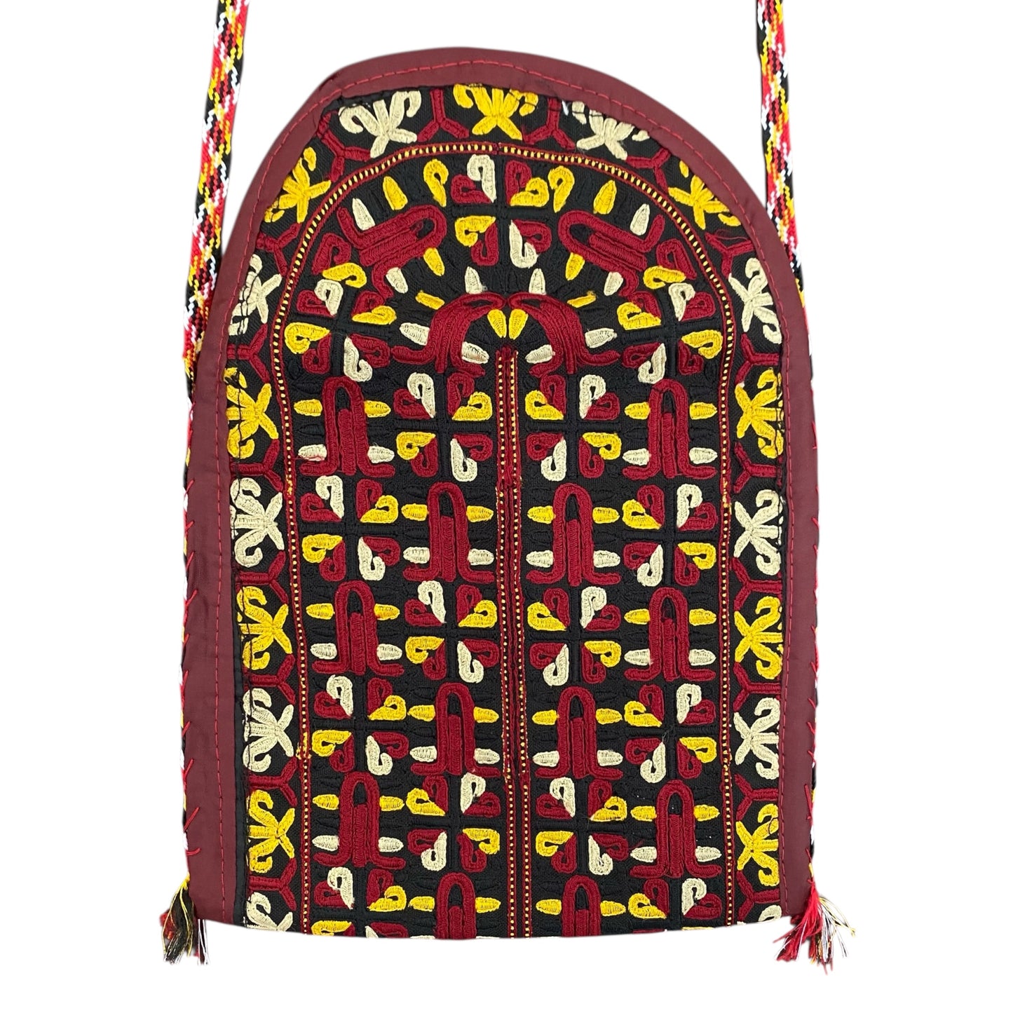 Yellow Red Ethnic Turkoman Crossbody Small Sling Bag / Pouch - Kilim Art Gallery