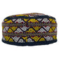 Yellow White Embroidered Tribal Turkmen Hat - Kilim Art Gallery