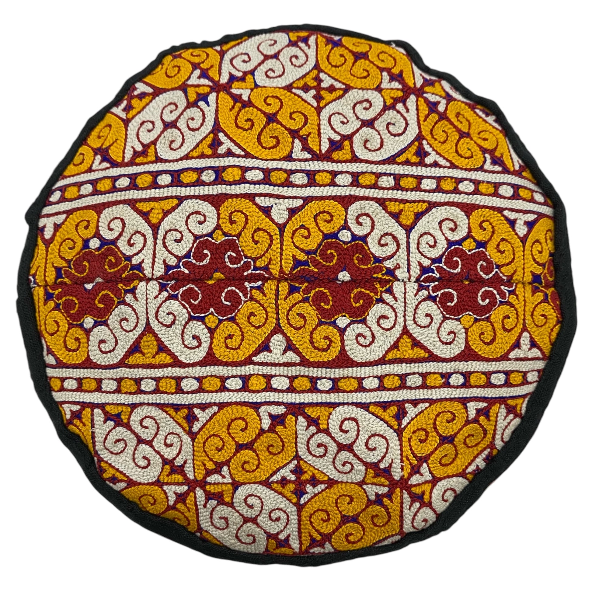 Yellow White Red Turkmen Amu Derya Hat - Kilim Art Gallery