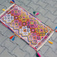 Colorful Pink Yellow Cicim/Jijim Kilim Yastik Rug