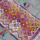 Colorful Pink Yellow Cicim/Jijim Kilim Yastik Rug
