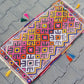 Colorful Pink Yellow Cicim/Jijim Kilim Yastik Rug