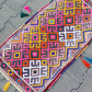 Colorful Pink Yellow Cicim/Jijim Kilim Yastik Rug