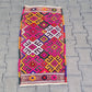 Pink Boho Small Turkish Nomadic Kilim Rug